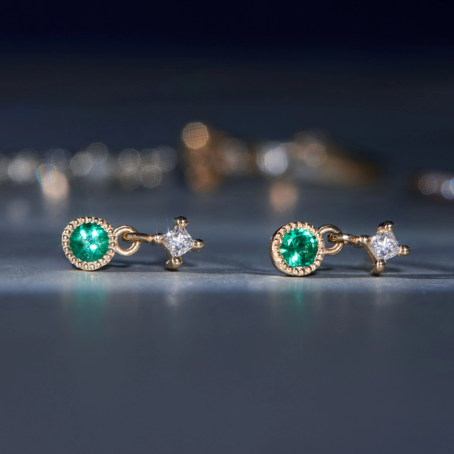 Emerald Diamond Dangle Earring (single) - Image 5