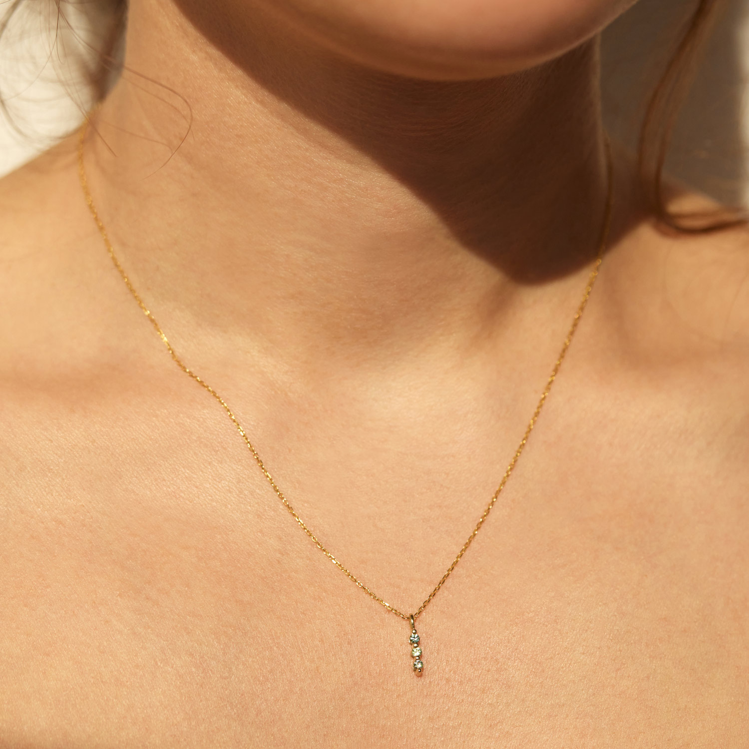Alternative view of Green Sapphire Stack Necklace