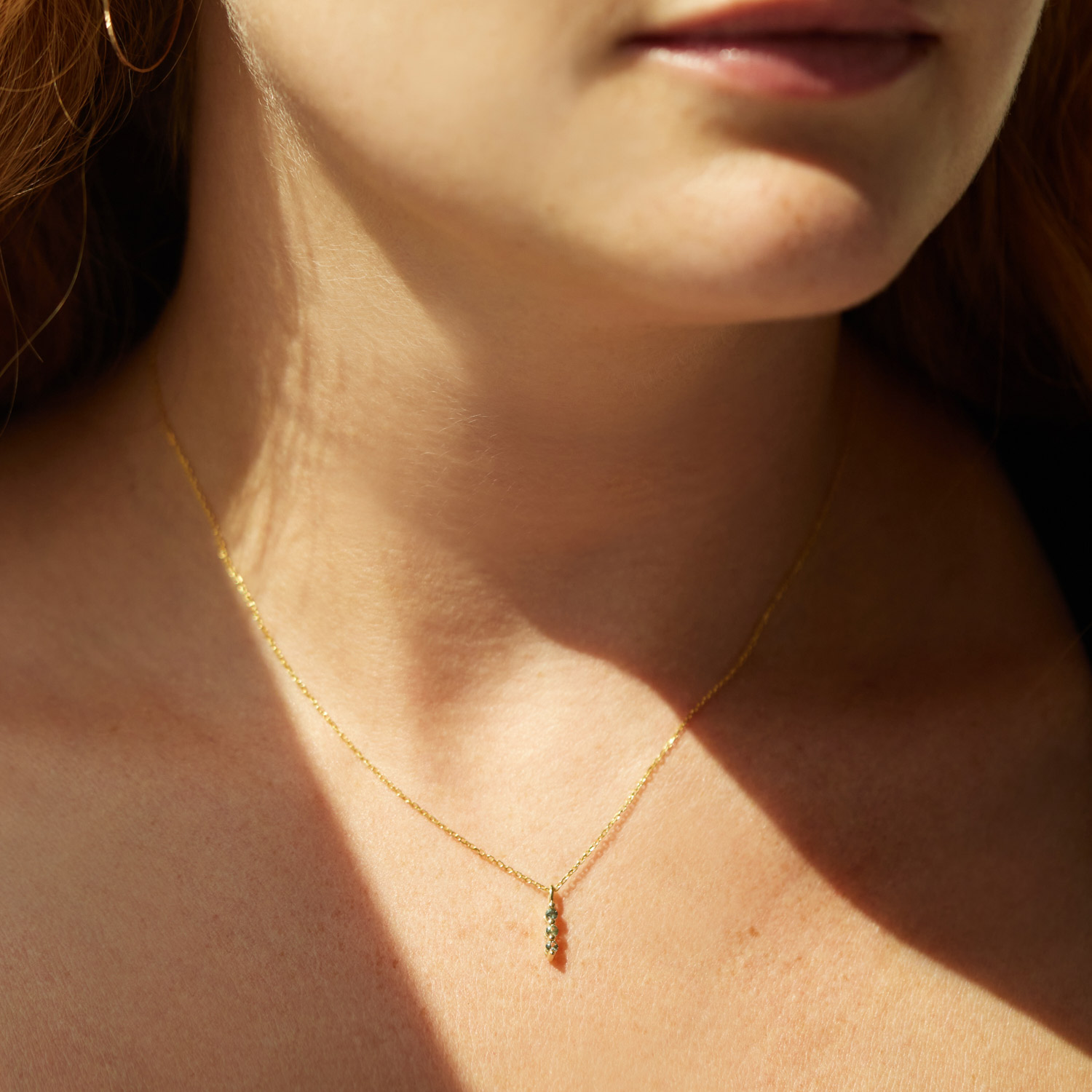 Green Sapphire Stack Necklace - Image 3