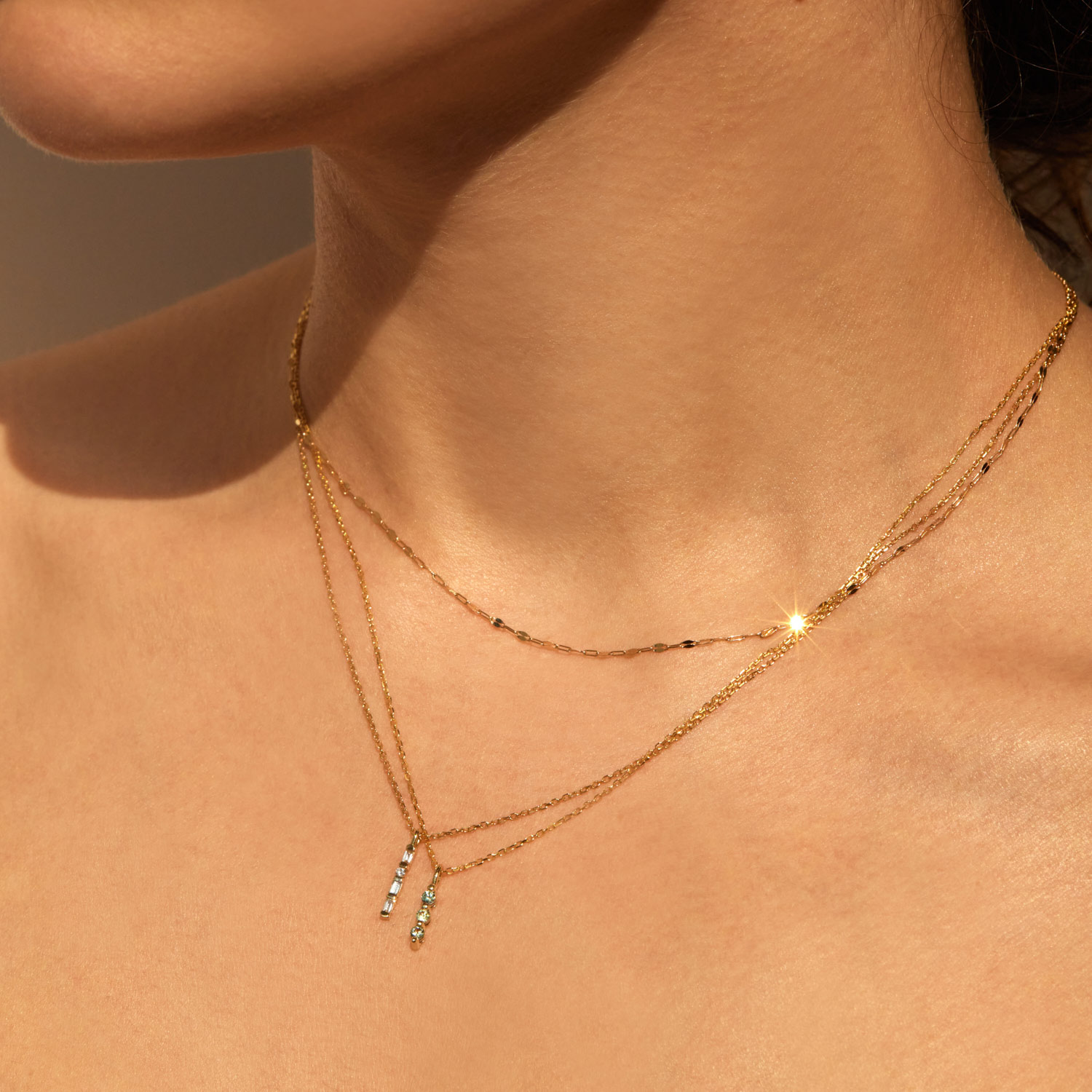 Green Sapphire Stack Necklace - Image 5