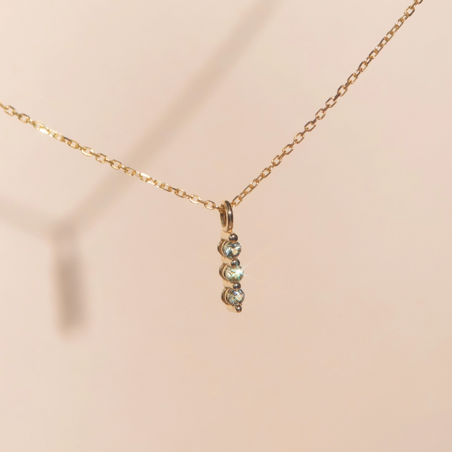 Green Sapphire Stack Necklace - Image 6