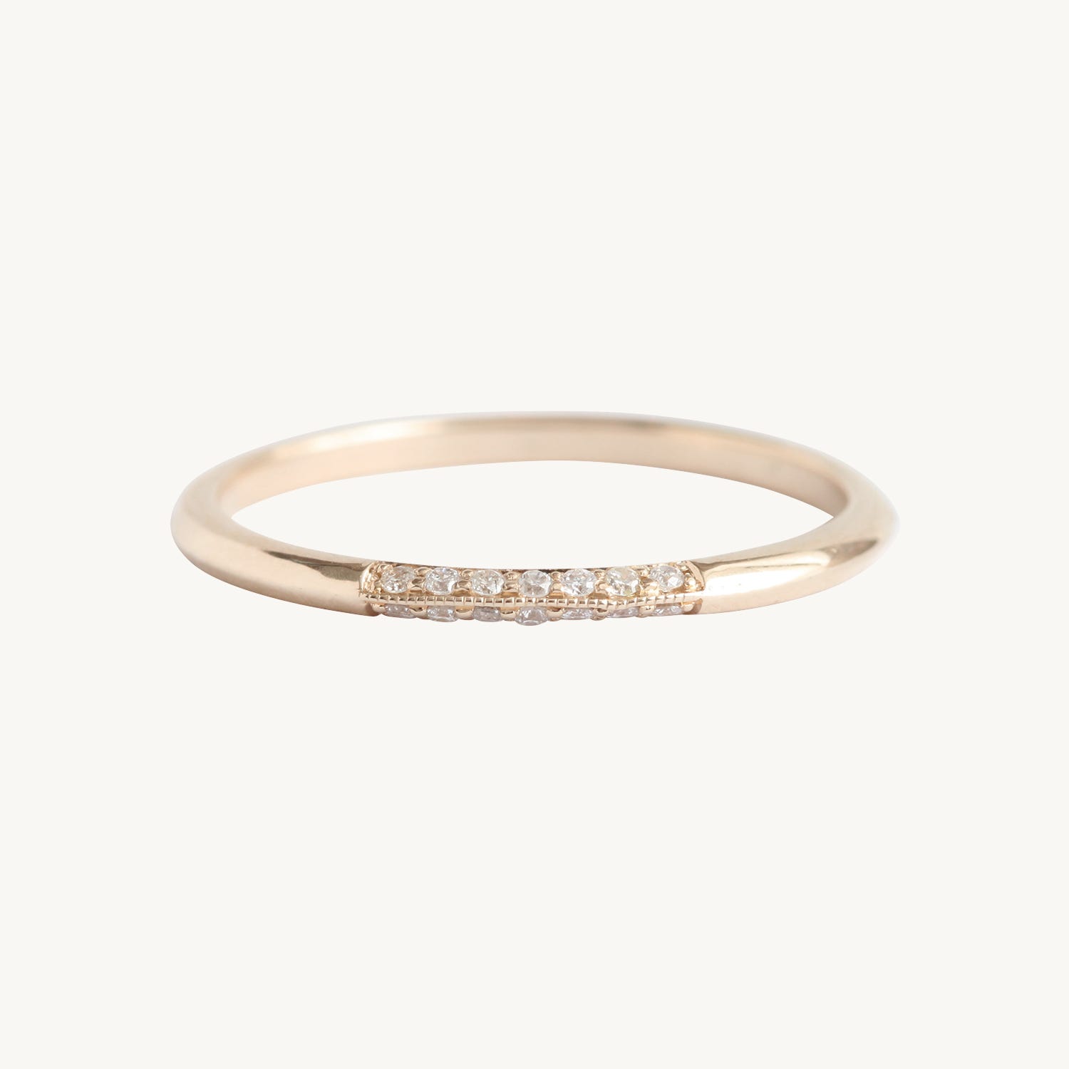Knife Edge Semi Pave Ring