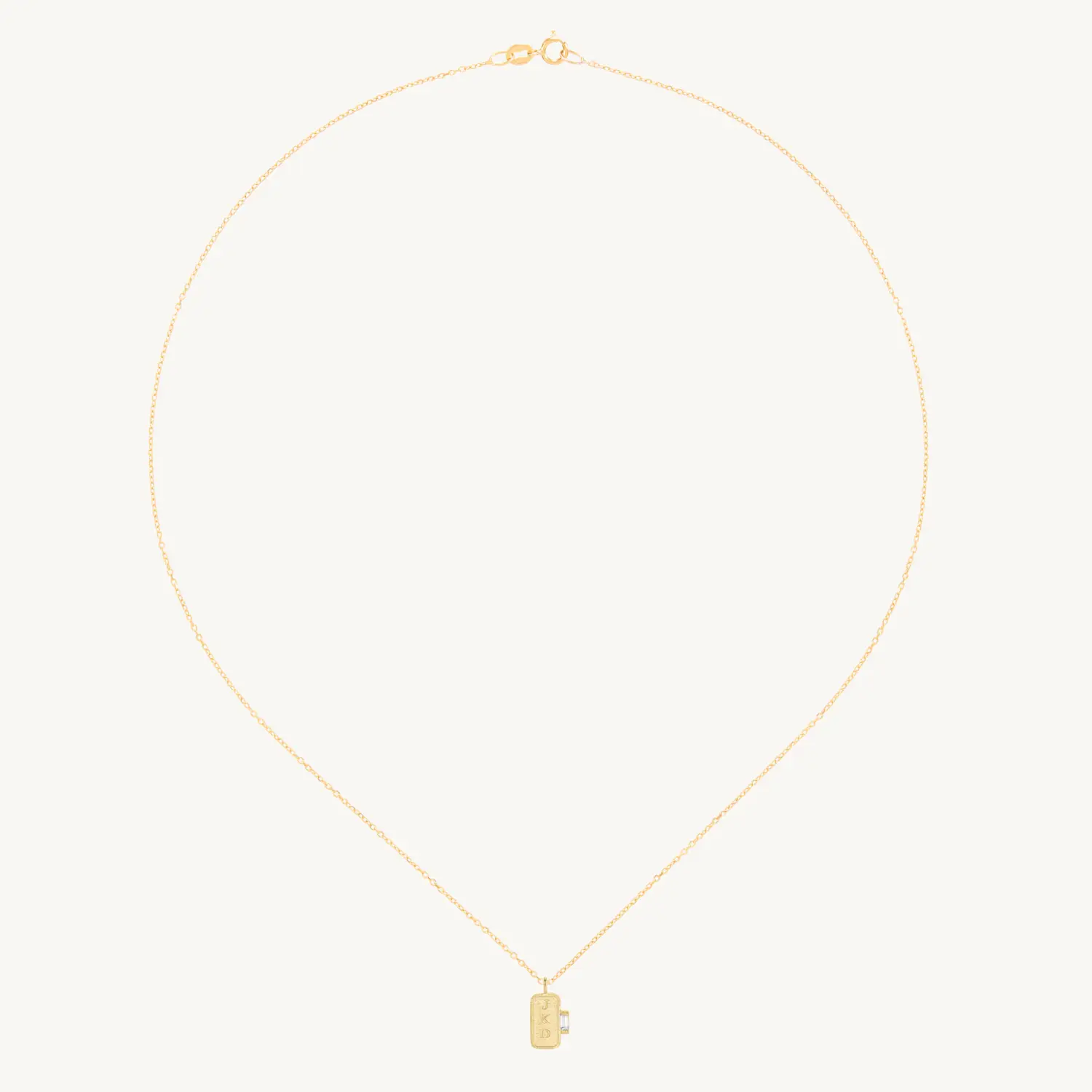 Alternative view of Baguette Signet Necklace