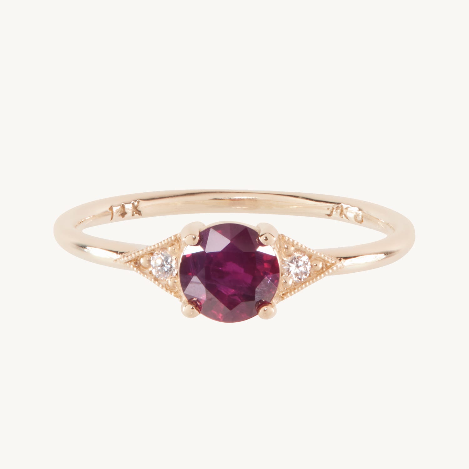 Ruby Round Deco Ring