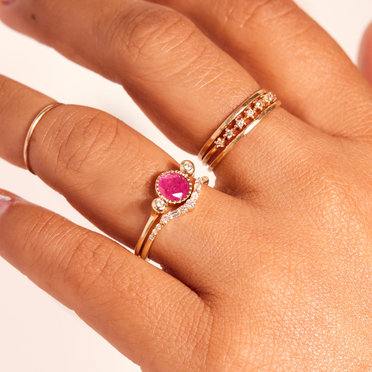 Ruby Sinfonia Ring with Diamonds - Image 3