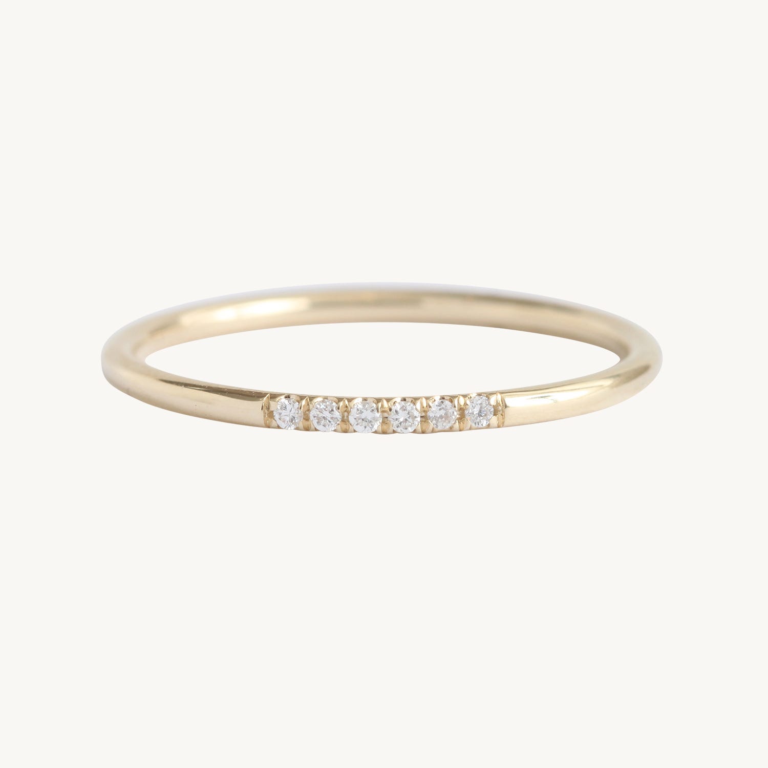 Semi Pave Ring, White Diamond
