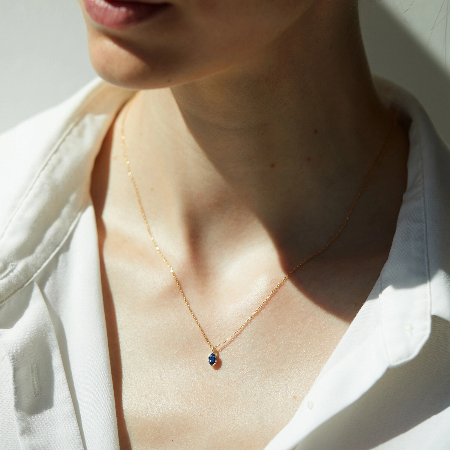 Caravaggio Necklace, Blue Sapphire - Image 3