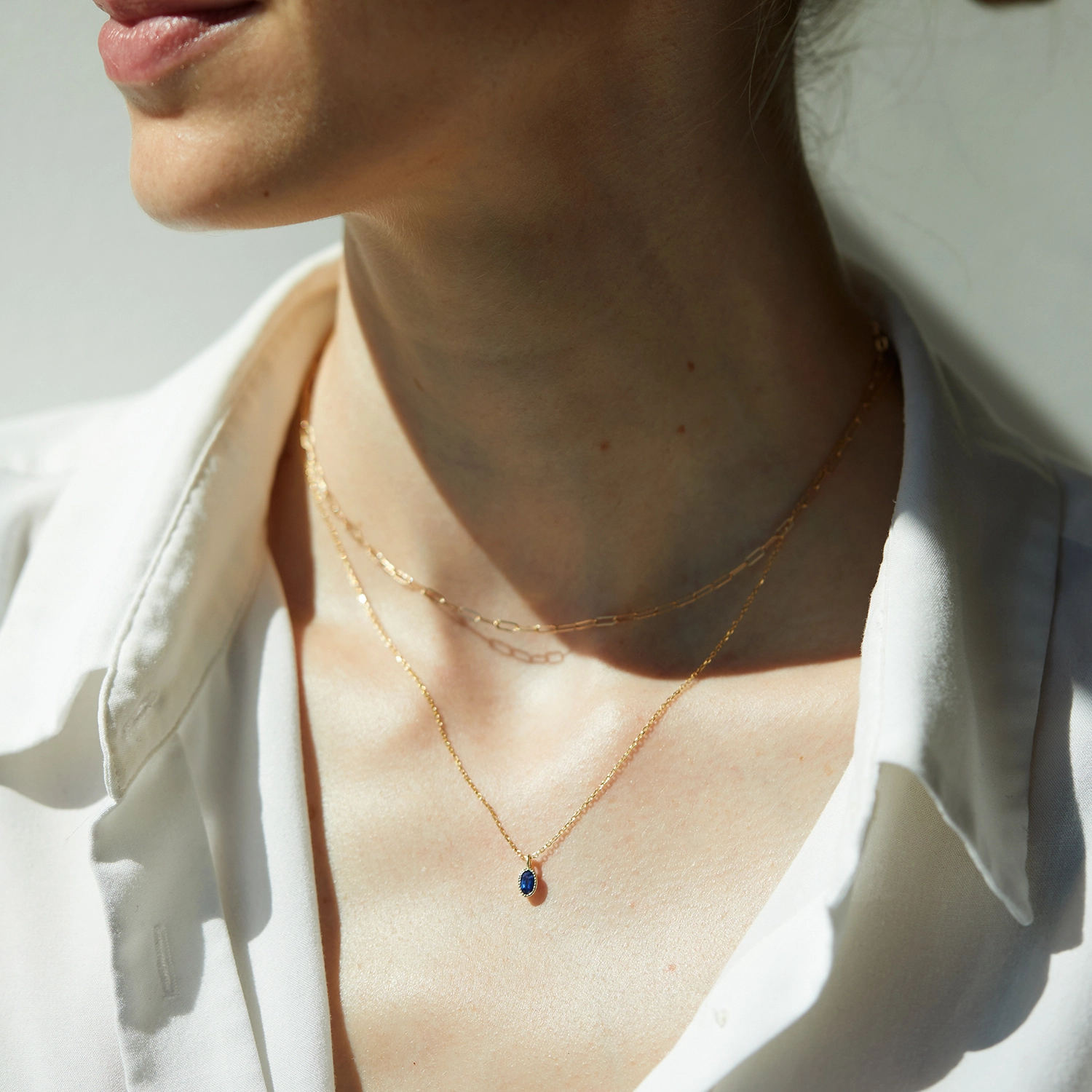 Caravaggio Necklace, Blue Sapphire - Image 4