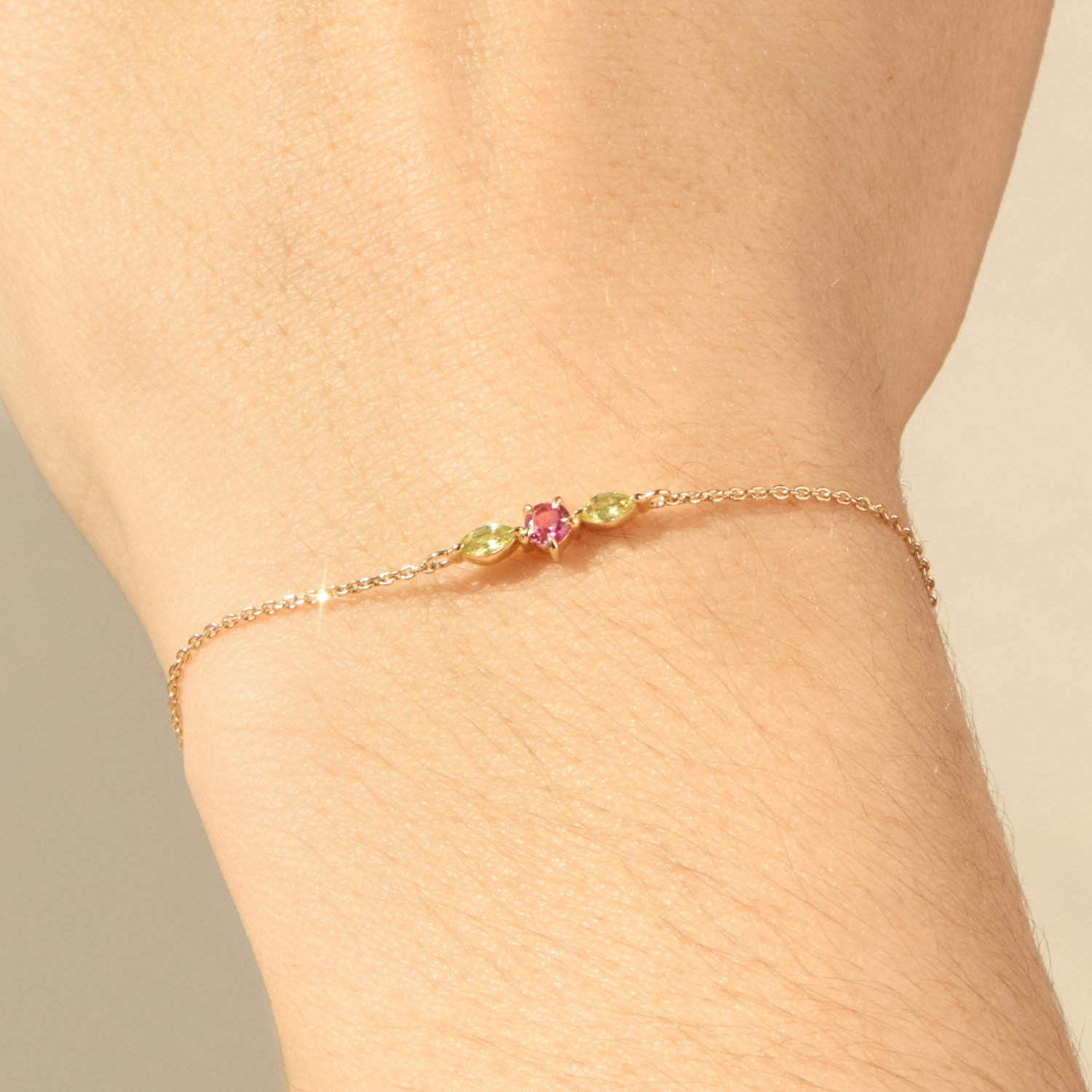 Tourmaline Rosette Gold Bracelet - Image 4
