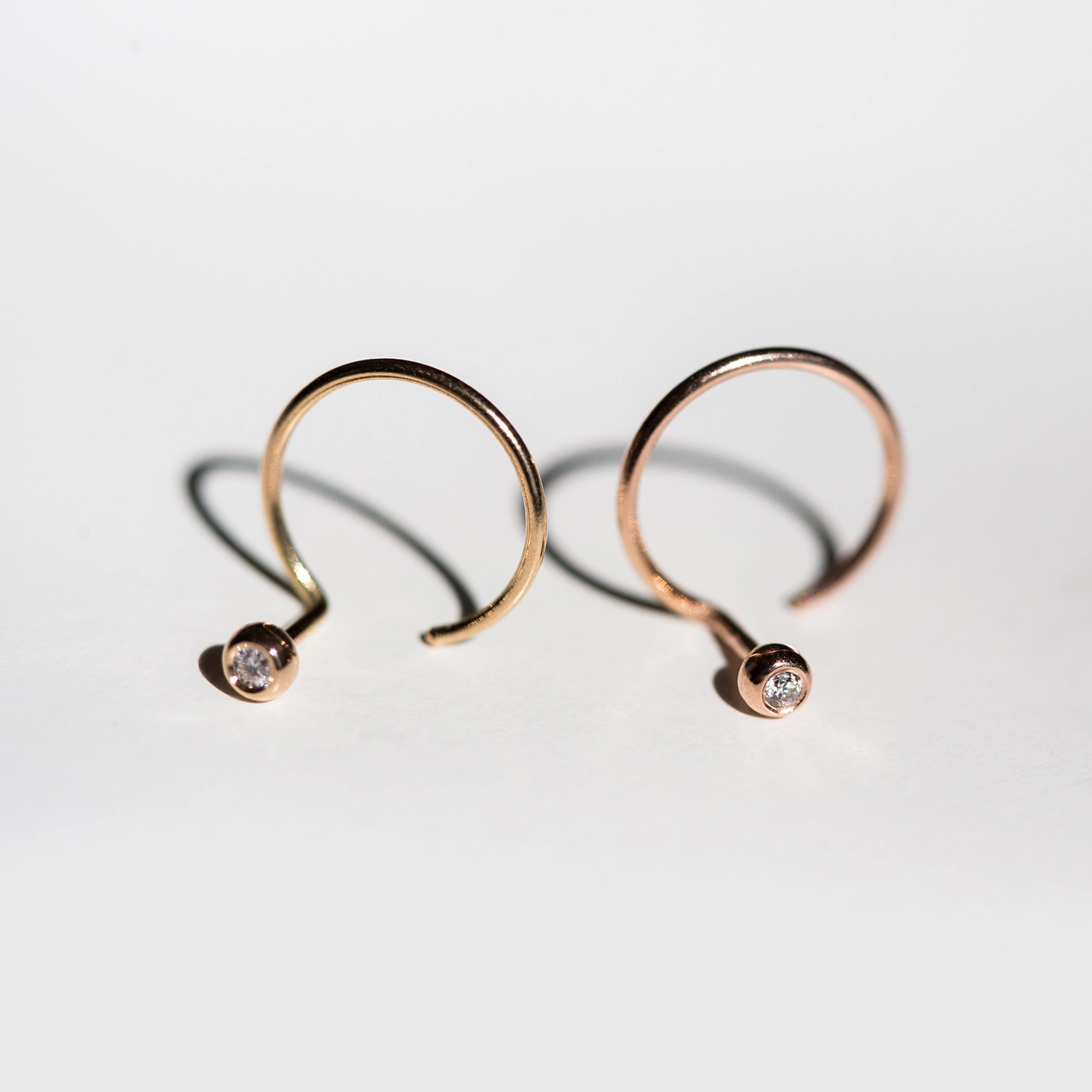 Diamond Ear Nut Earring, Yellow Gold (single) - Image 7