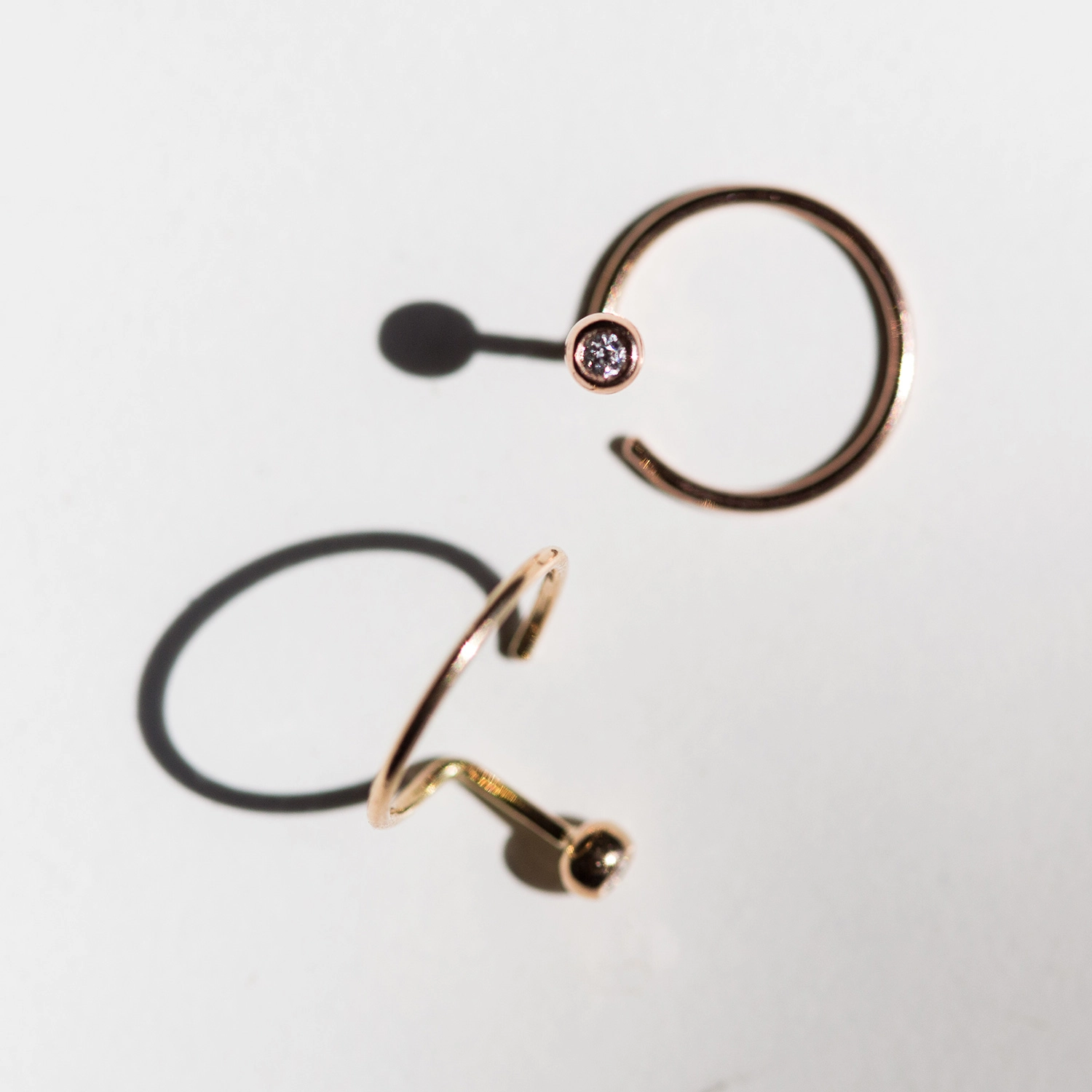 Diamond Ear Nut Earring, Yellow Gold (single) - Image 8