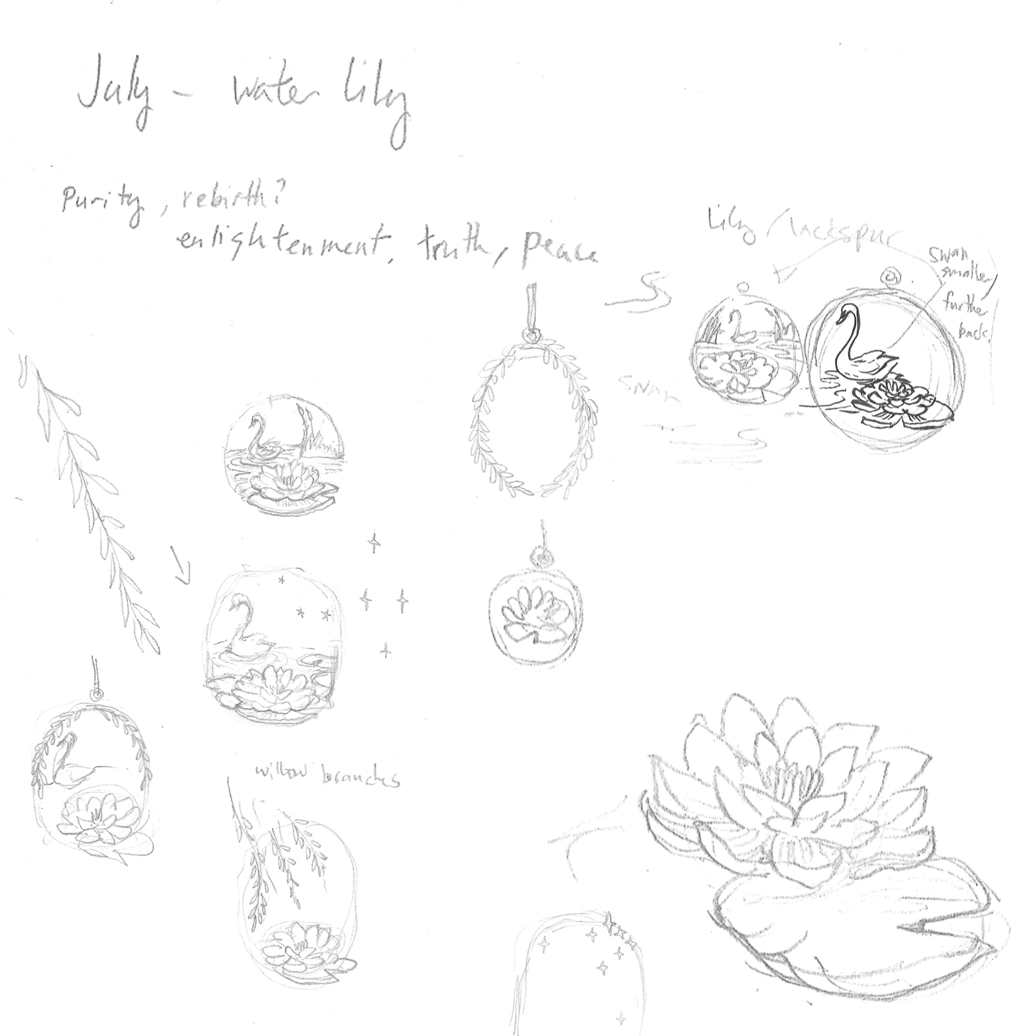 Water Lily Poem Charm, July - Image 9
