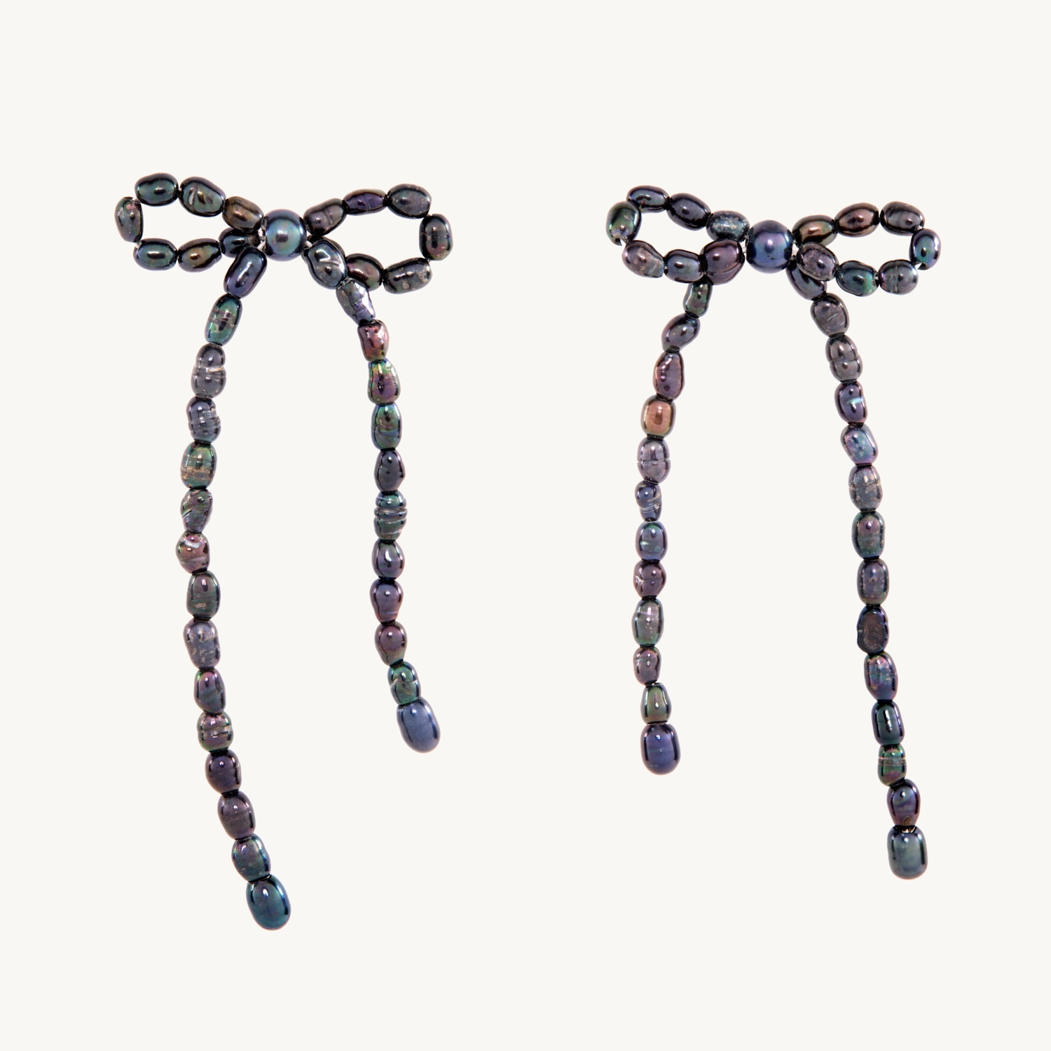 Margot Bow Black Pearl Earrings (pair) - Image 8
