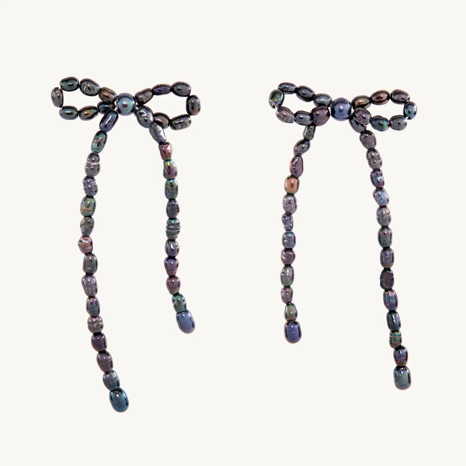 Margot Bow Black Pearl Earrings (pair)