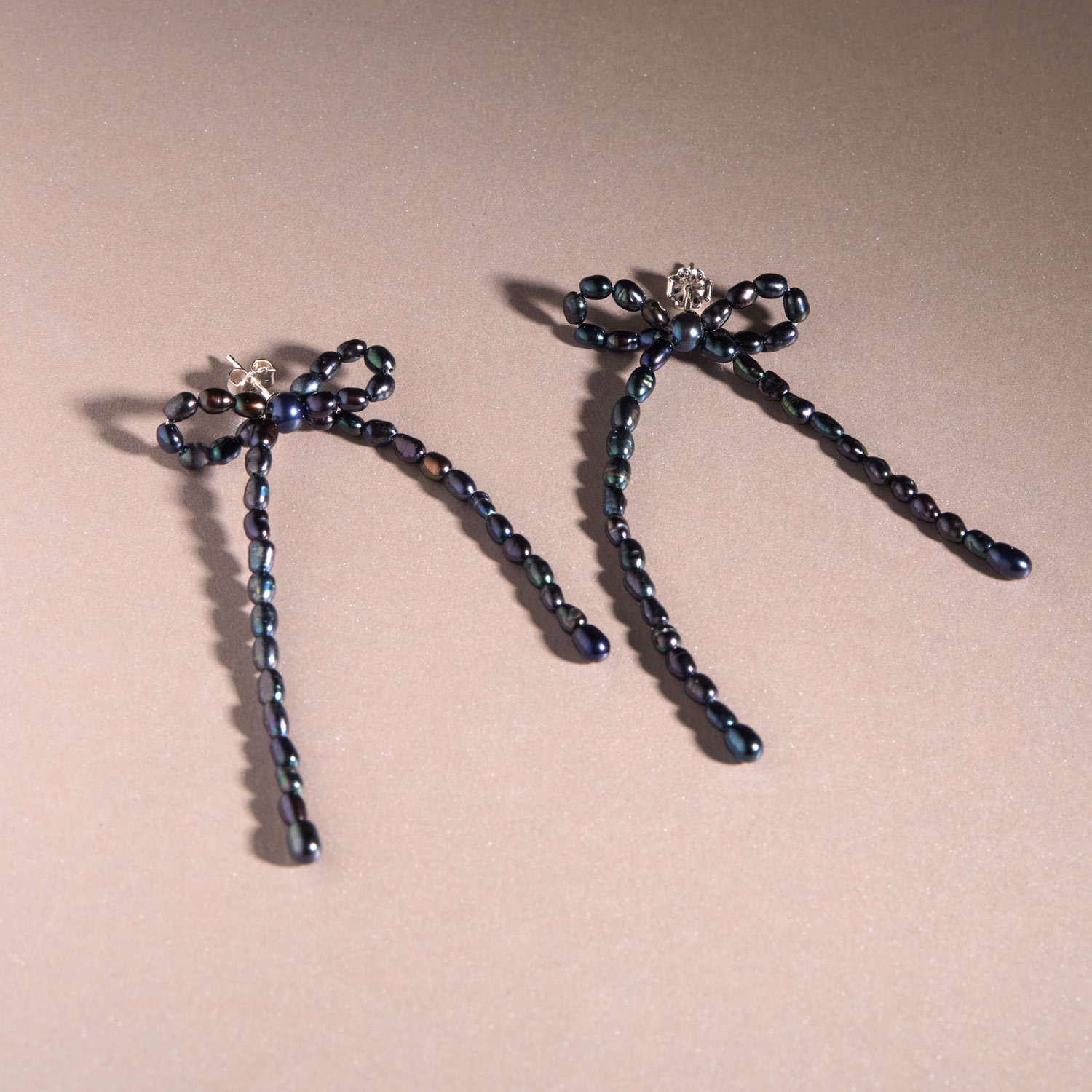 Margot Bow Black Pearl Earrings (pair) - Image 6