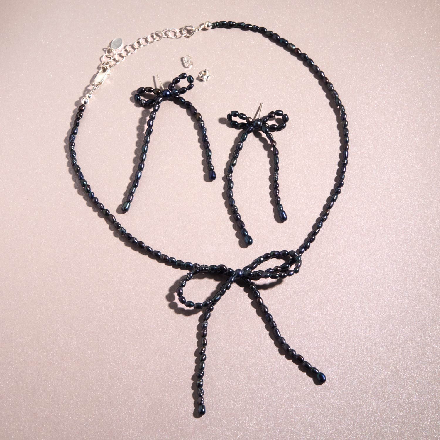 Margot Bow Black Pearl Earrings (pair) - Image 7