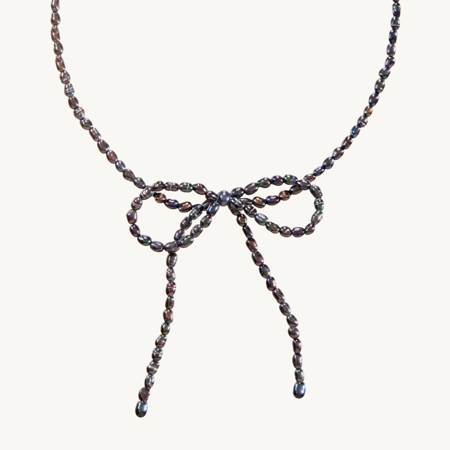 Margot Bow Black Pearl Necklace - Image 8