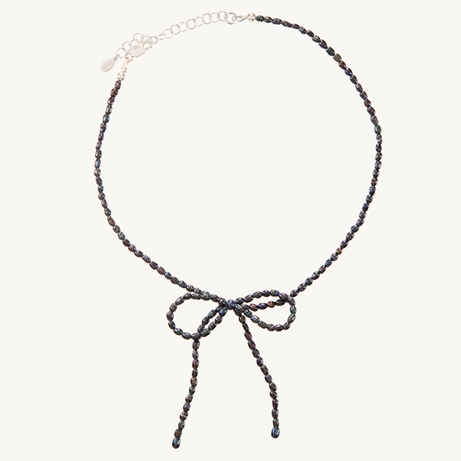Margot Bow Black Pearl Necklace - Image 9