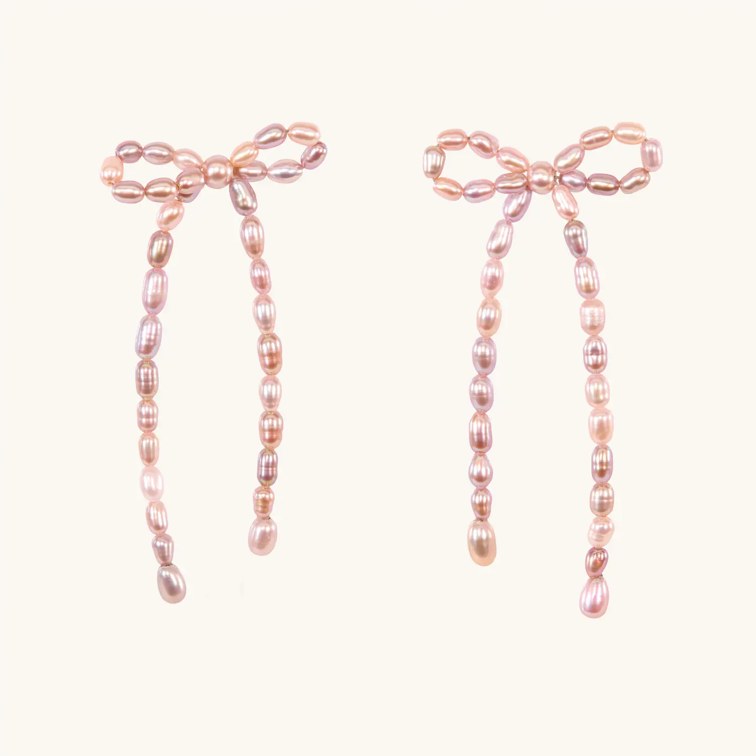 Margot Bow Mauve Pearl Earrings (pair)