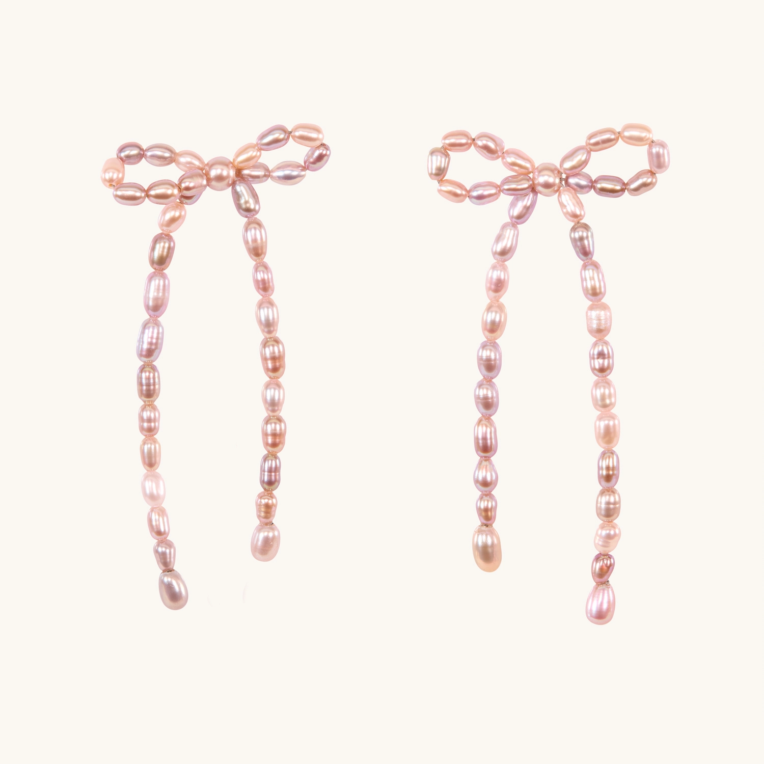 Margot Bow Mauve Pearl Earrings (pair) - Image 4