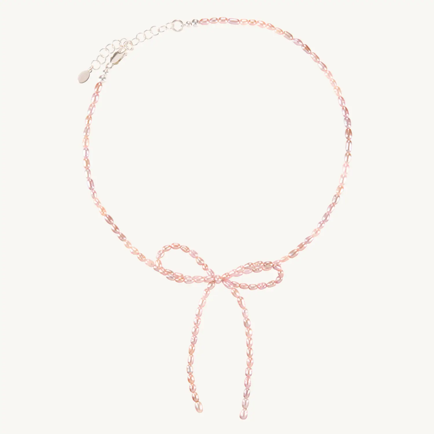 Alternative view of Margot Bow Mauve Pearl Necklace
