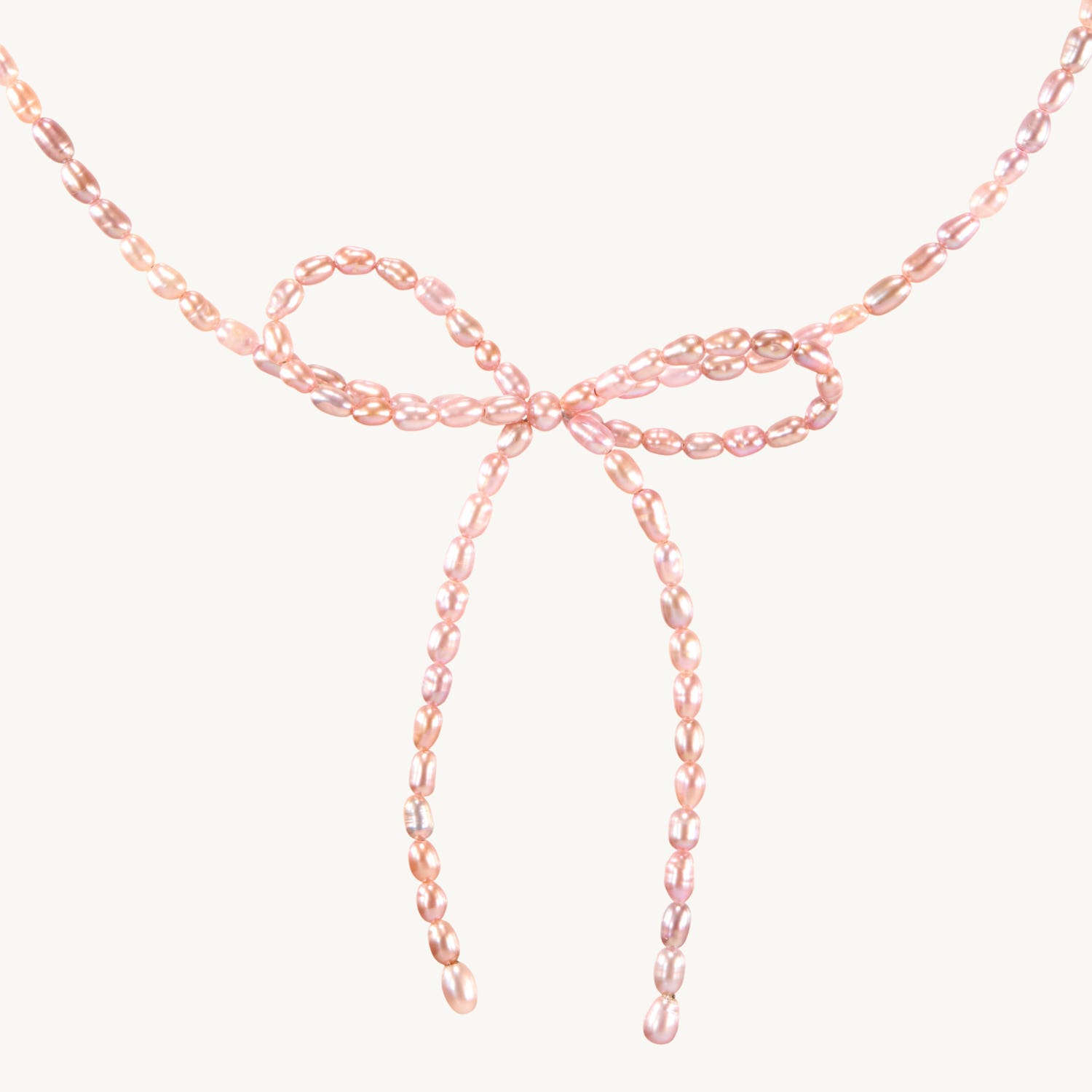 Margot Bow Mauve Pearl Necklace
