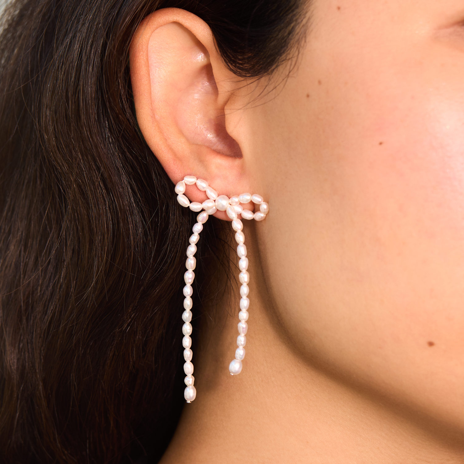 Alternative view of Margot Pearl Bow Earrings (pair)
