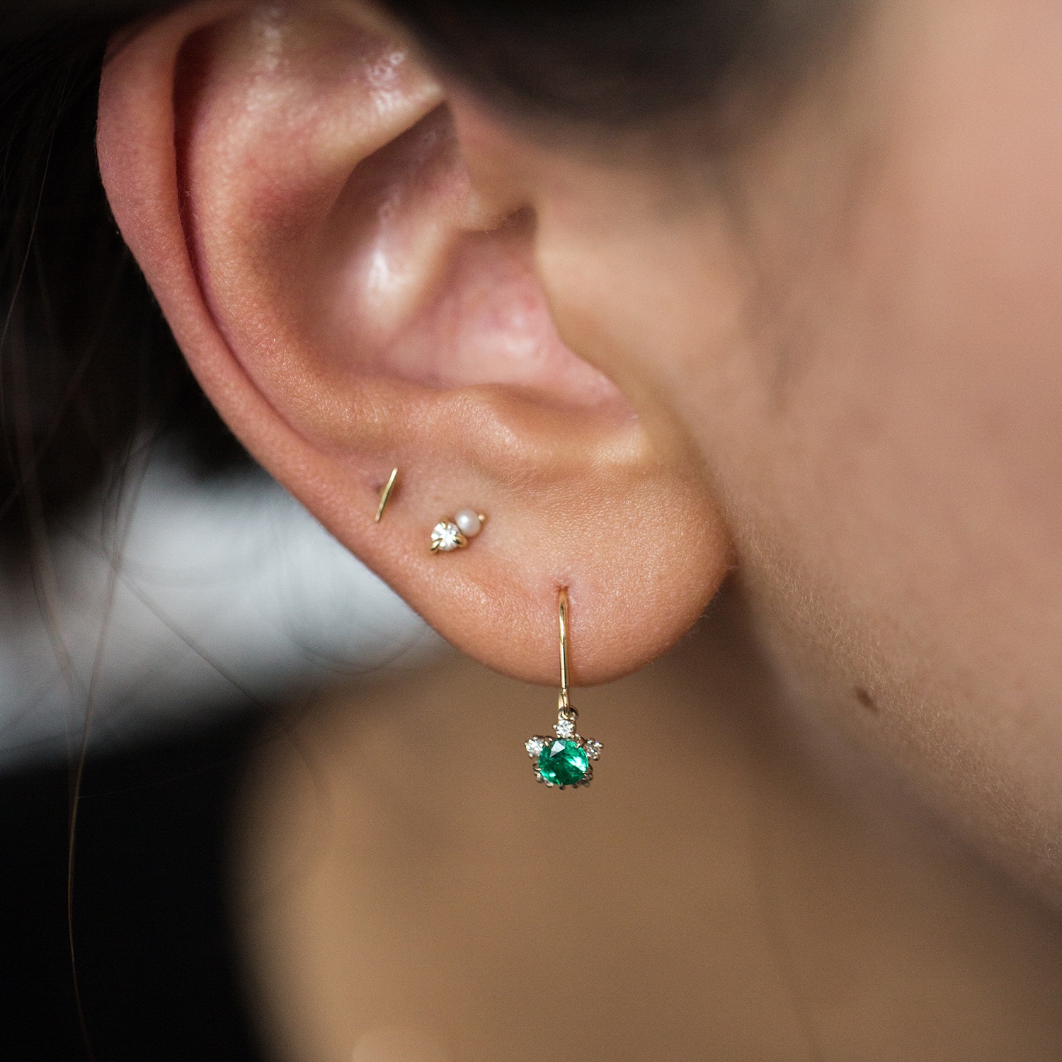 Emerald Snowflake Earrings (pair) - Image 3