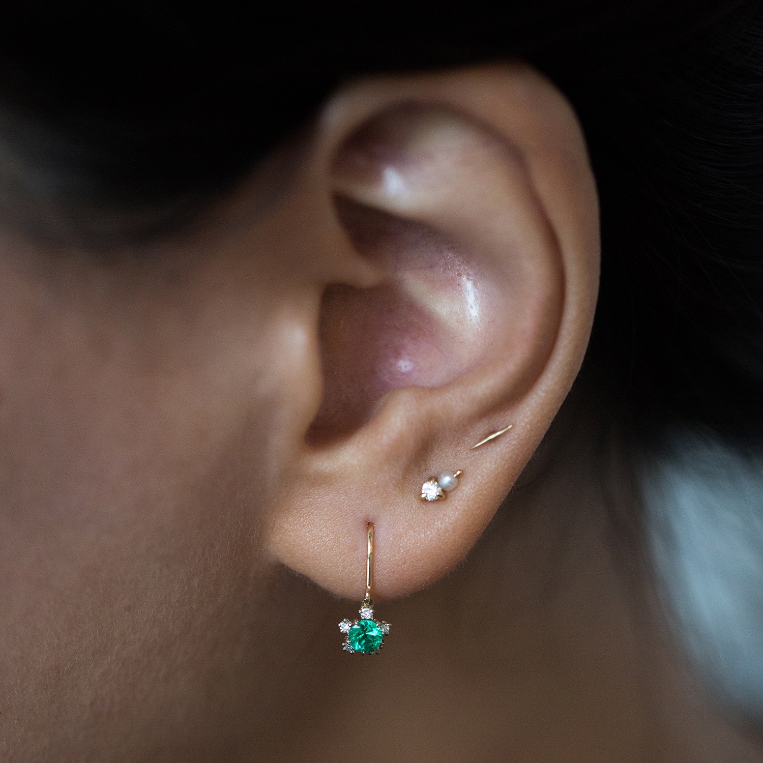 Emerald Snowflake Earrings (pair) - Image 4