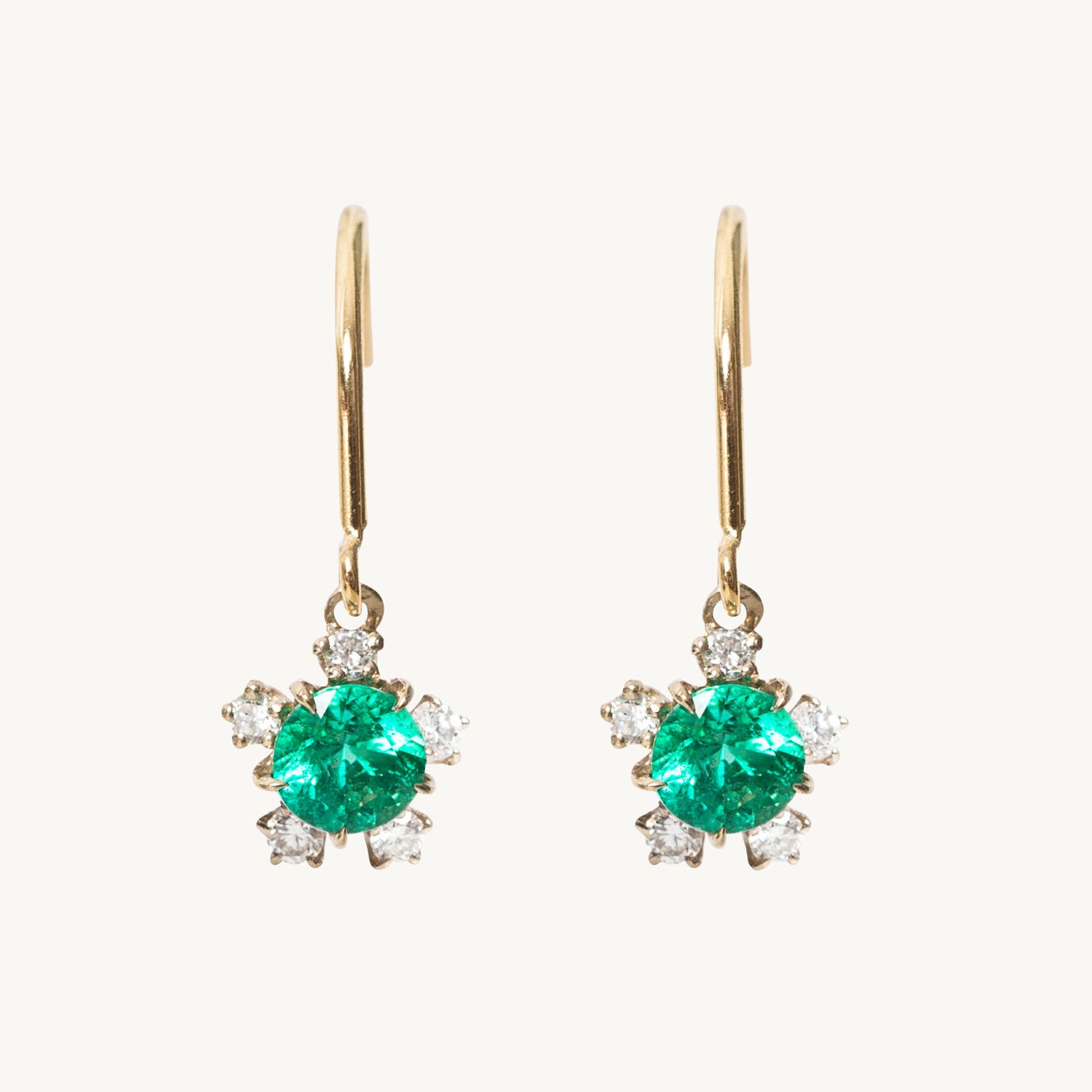 Emerald Snowflake Earrings (pair)
