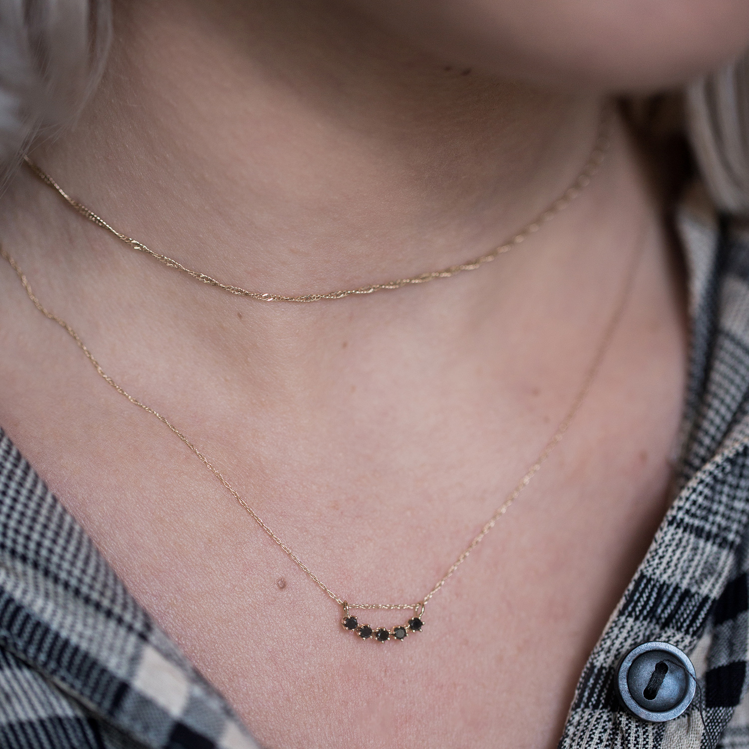 Alternative view of Majesty Curve Necklace, Black Diamond
