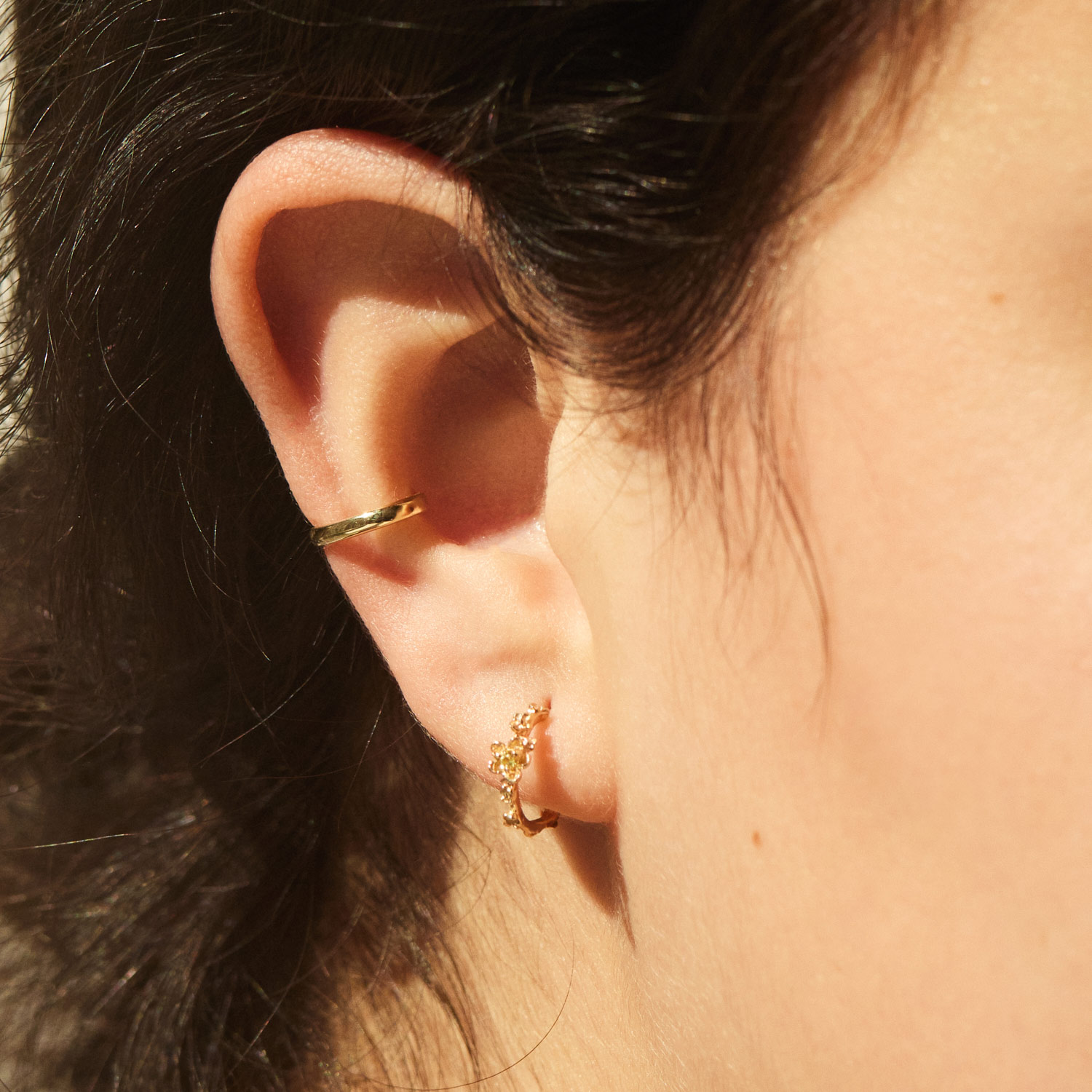 Alternative view of Small Buttercup Hoop (single)