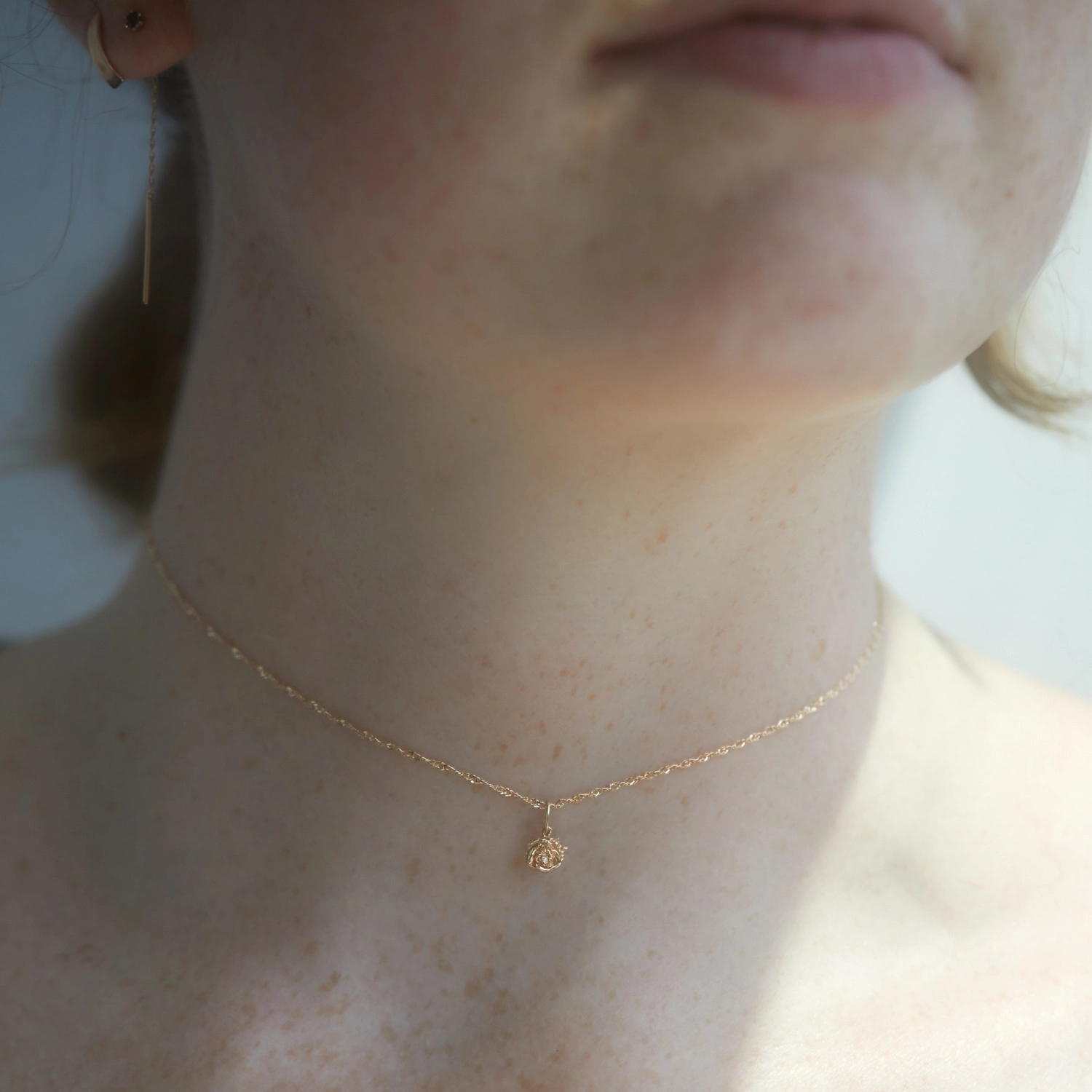 Alternative view of Dewy Diamond Rose Charm