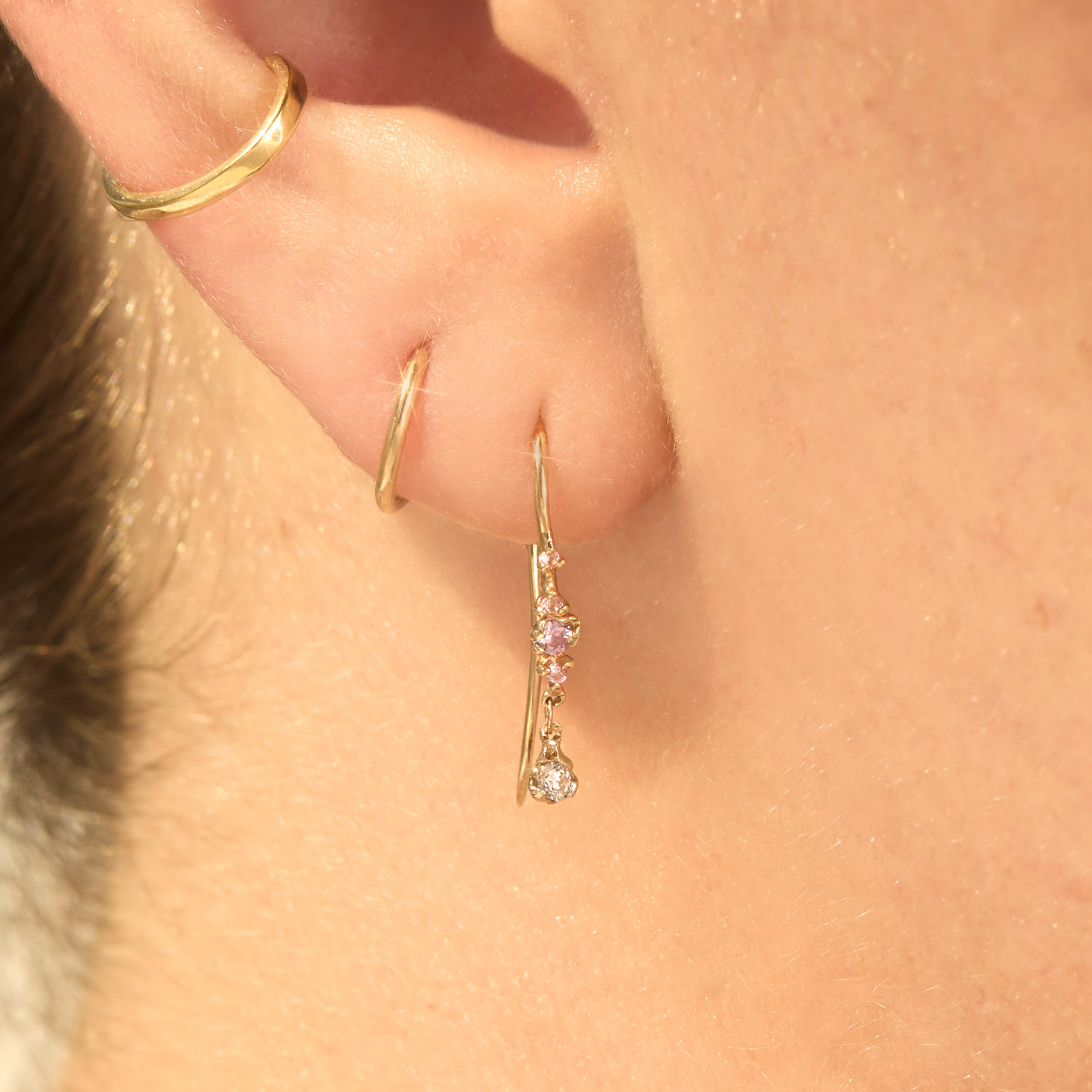 Alternative view of Pink Moon Earring (single)