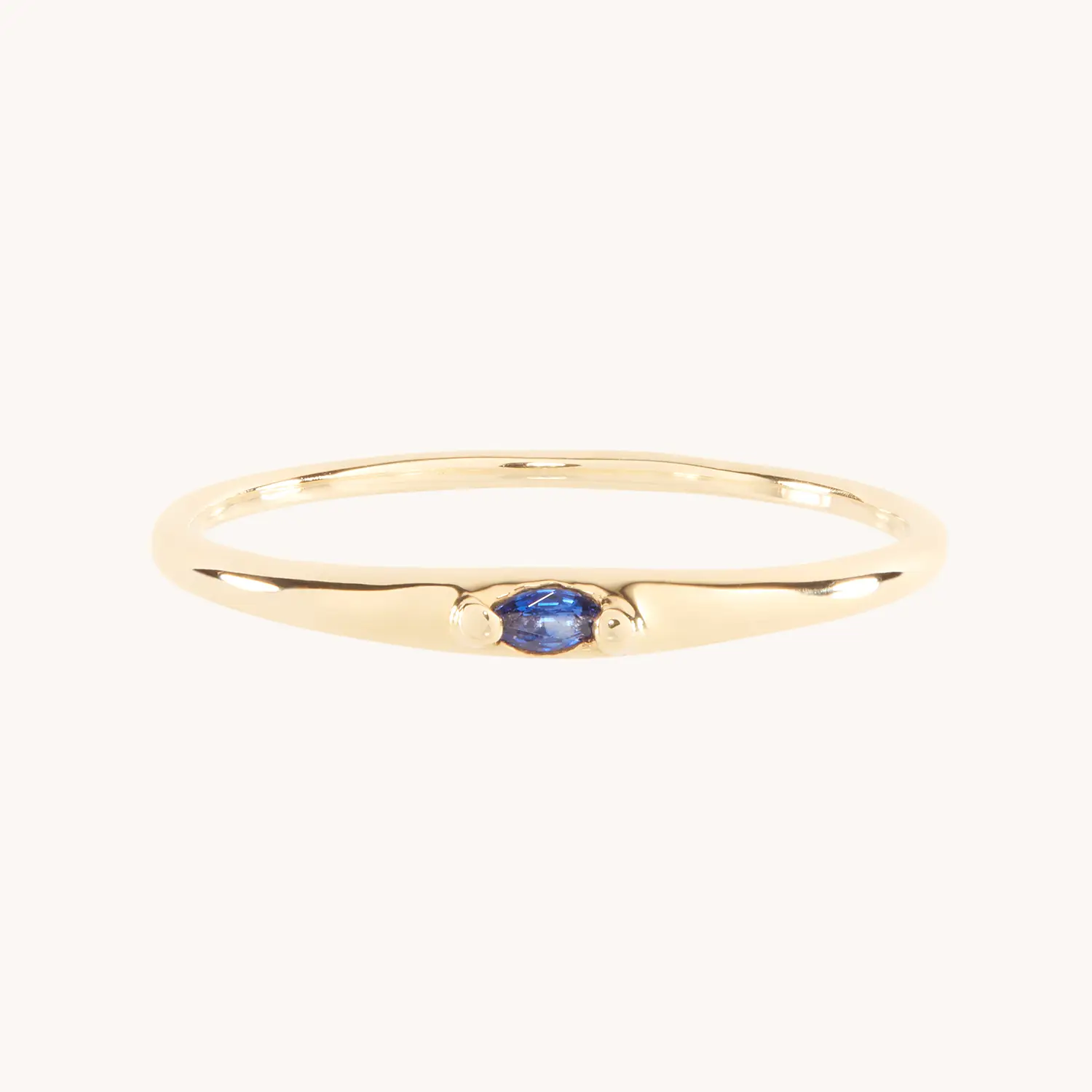 Moondew Signet Ring, Blue Sapphire