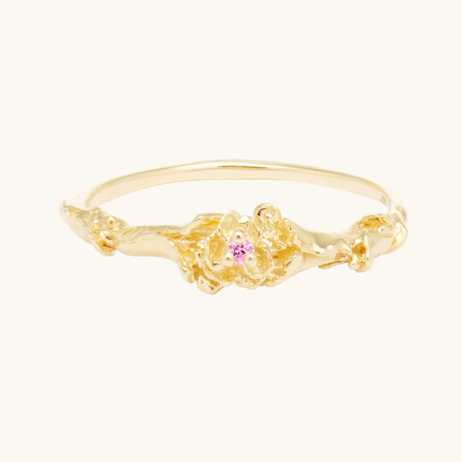 Pansy Pink Sapphire Signet Ring