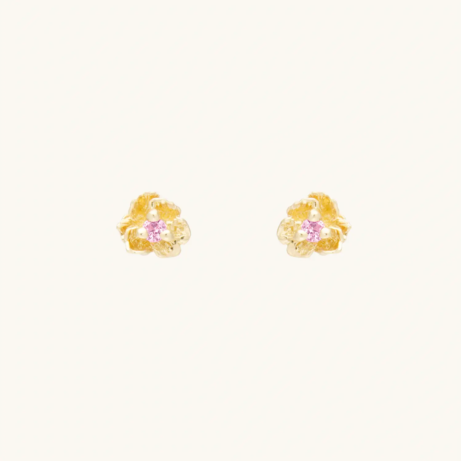 Pansy Pink Sapphire Stud (single)