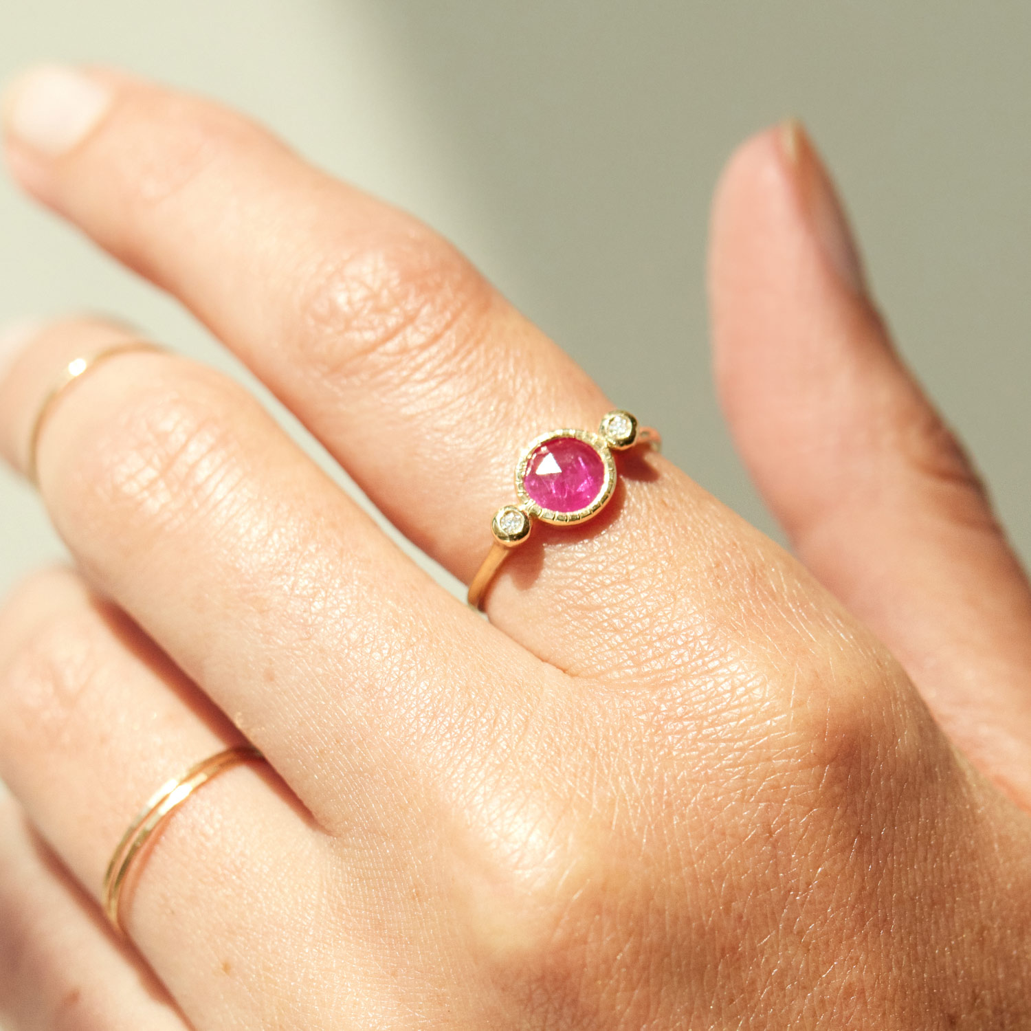 Alternative view of Ruby Sinfonia Ring with Diamonds
