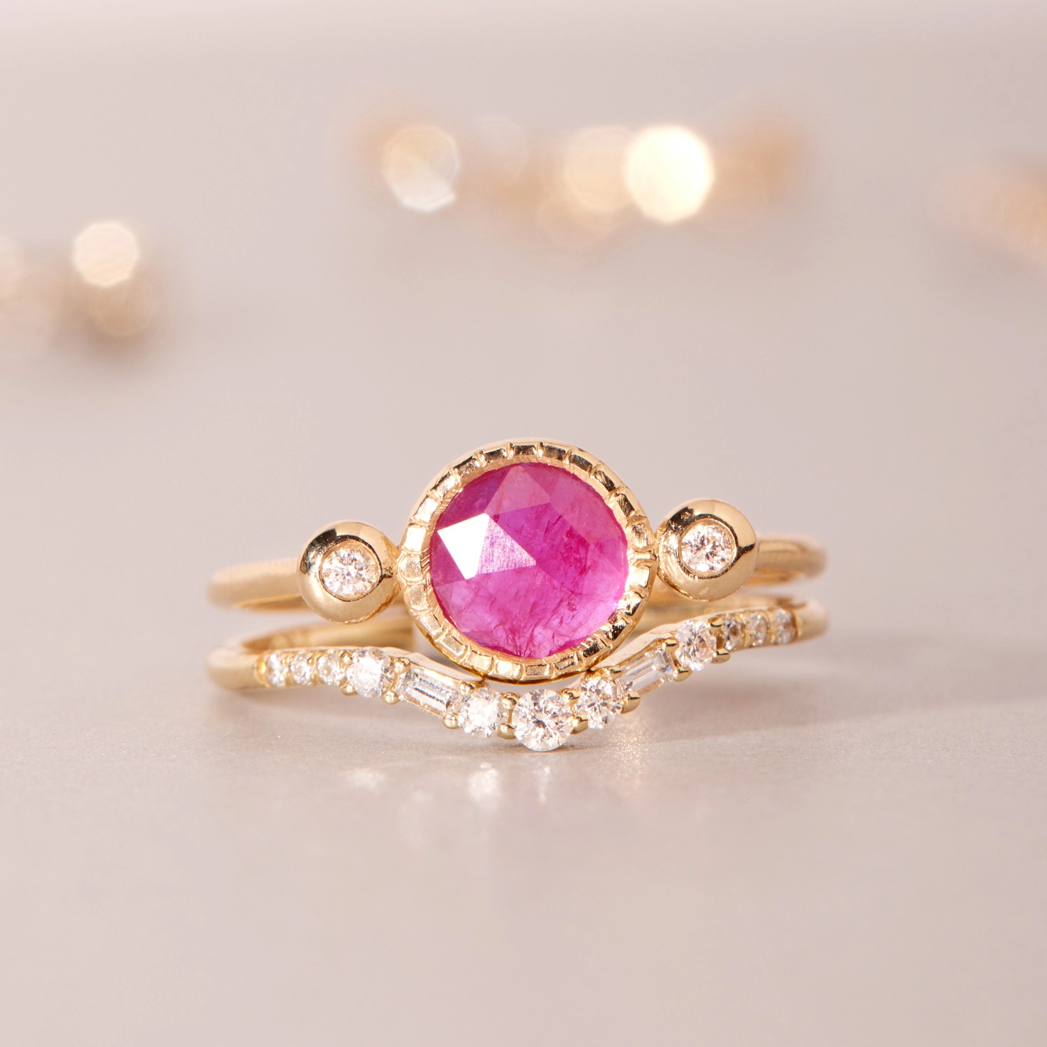 Ruby Sinfonia Ring with Diamonds - Image 5