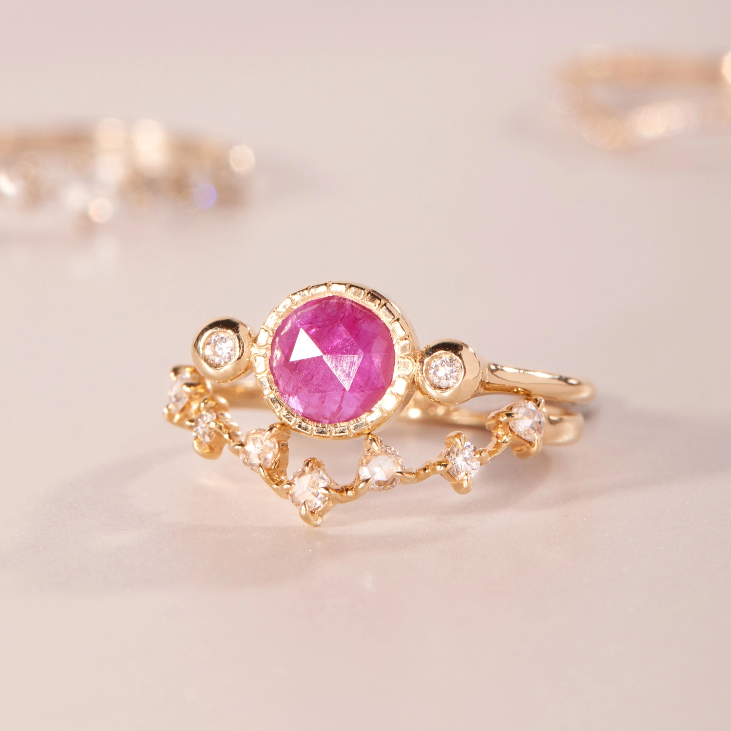 Ruby Sinfonia Ring with Diamonds - Image 4