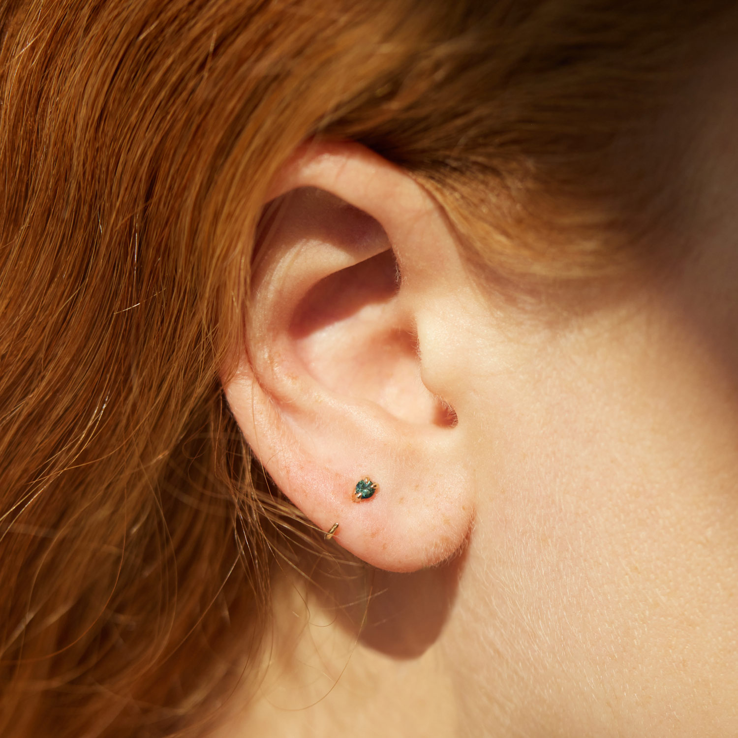 Alternative view of Nectar Earring, Sapphire (single)