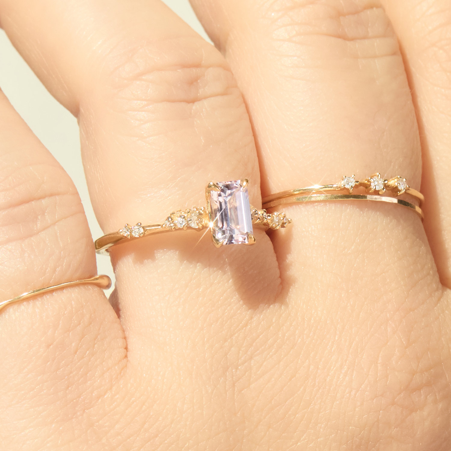 Daphne Pink Sapphire Solitaire Ring - Image 4