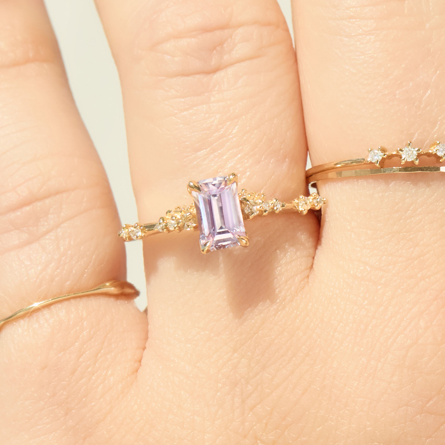 Daphne Pink Sapphire Solitaire Ring - Image 3