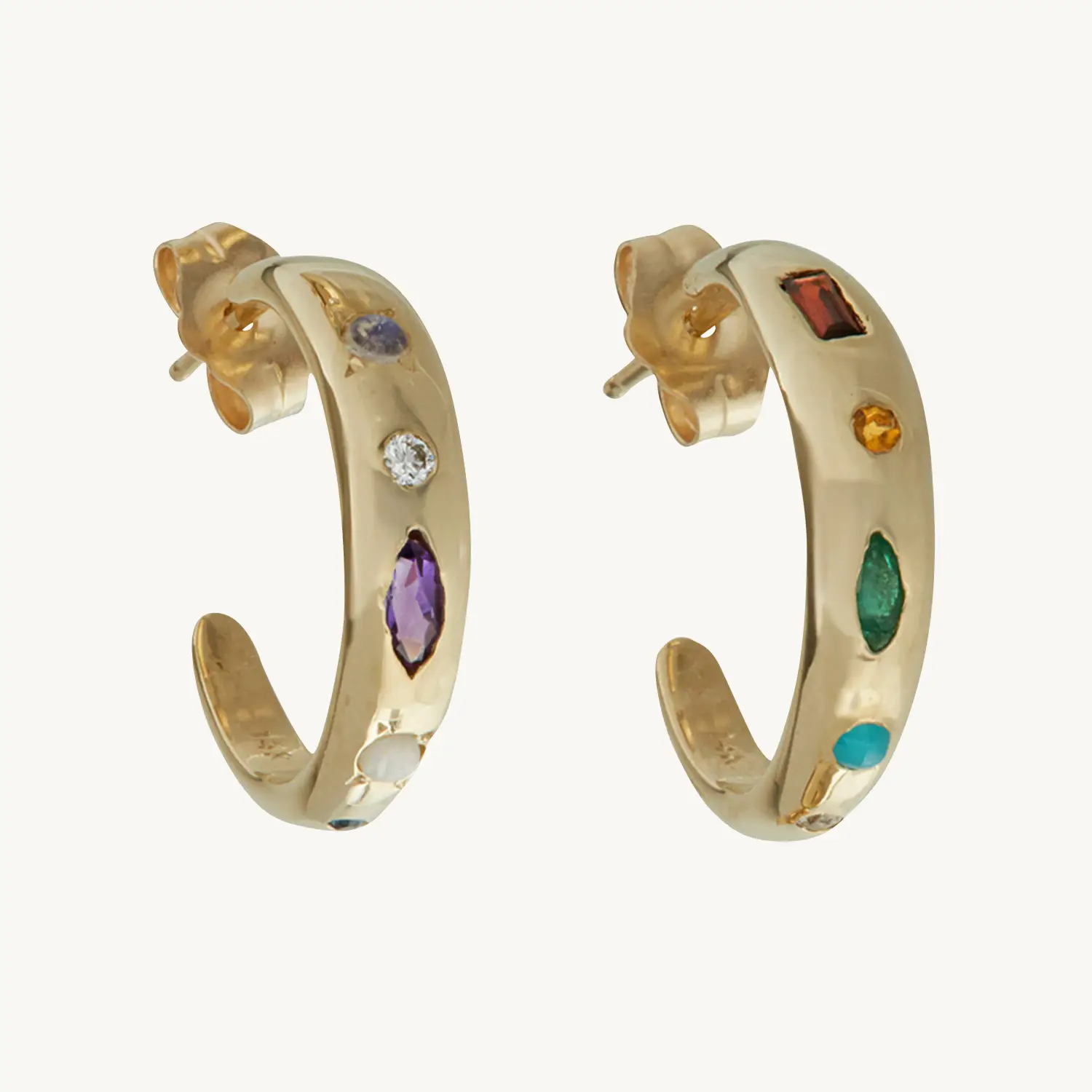 Baby Grand Mineral Hoops (Pair)