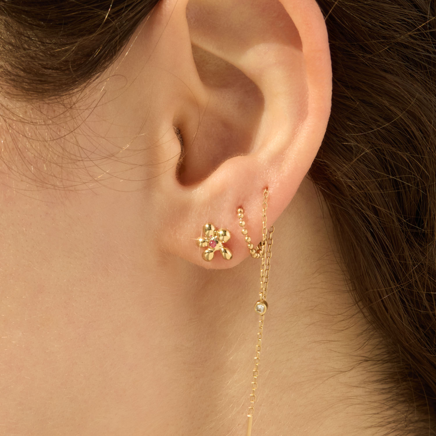 Baby Blossom Ruby Stud (single) - Image 3
