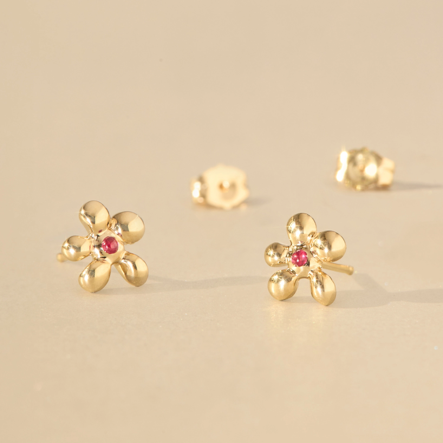 Baby Blossom Ruby Stud (single) - Image 4