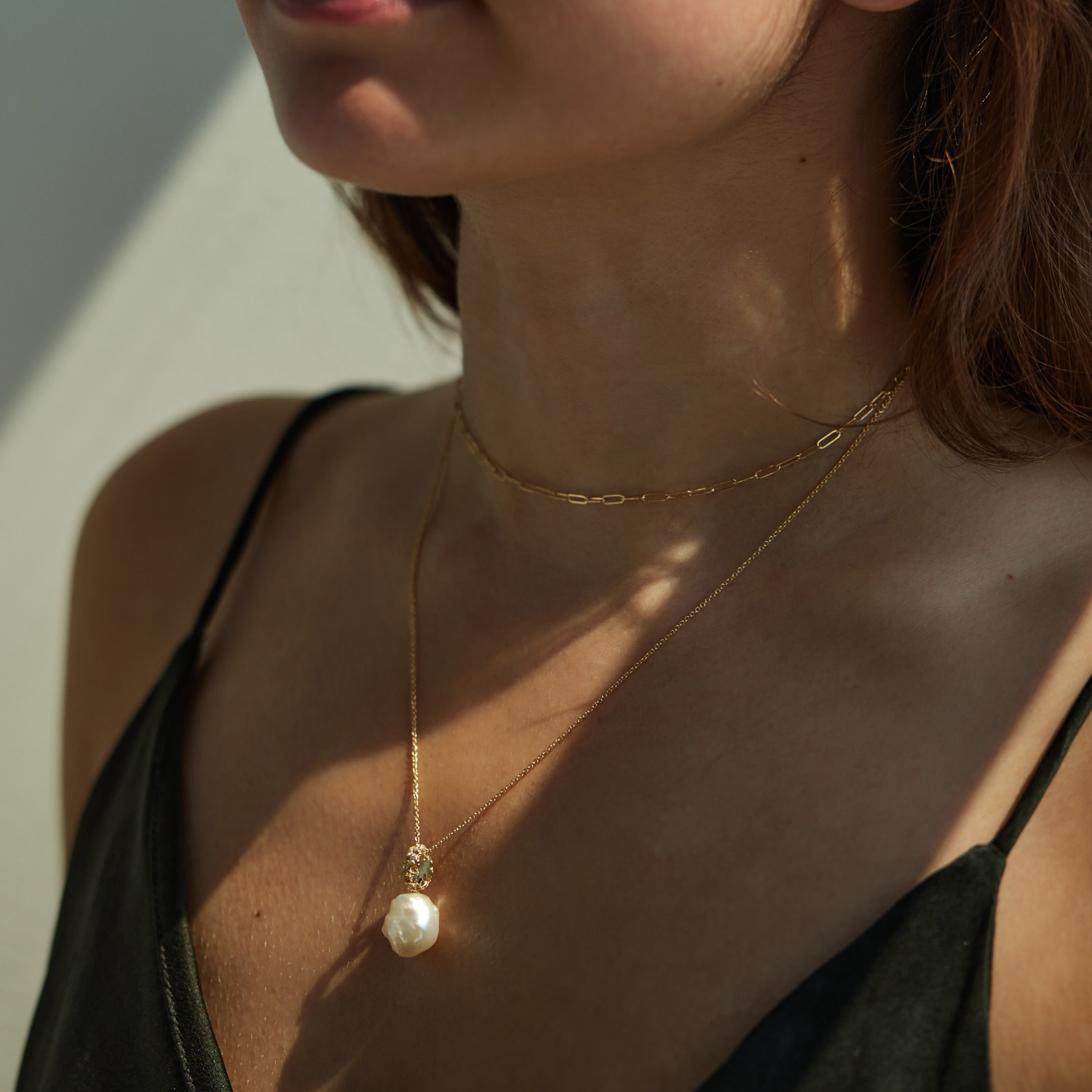 Marquise Lace Pearl Necklace - Image 4