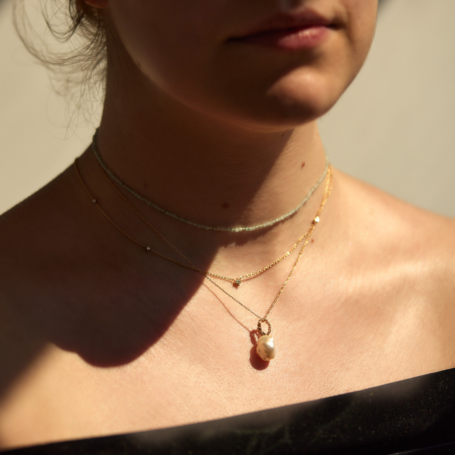 Marquise Lace Pearl Necklace - Image 6