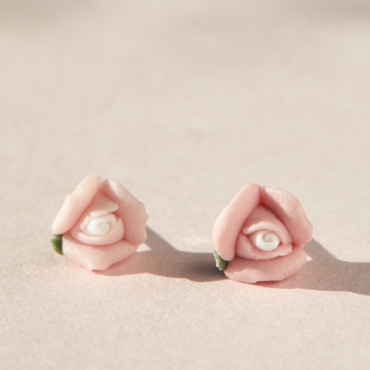 Marzipan Rose Earrings, Carnation Pink (Pair) - Image 4