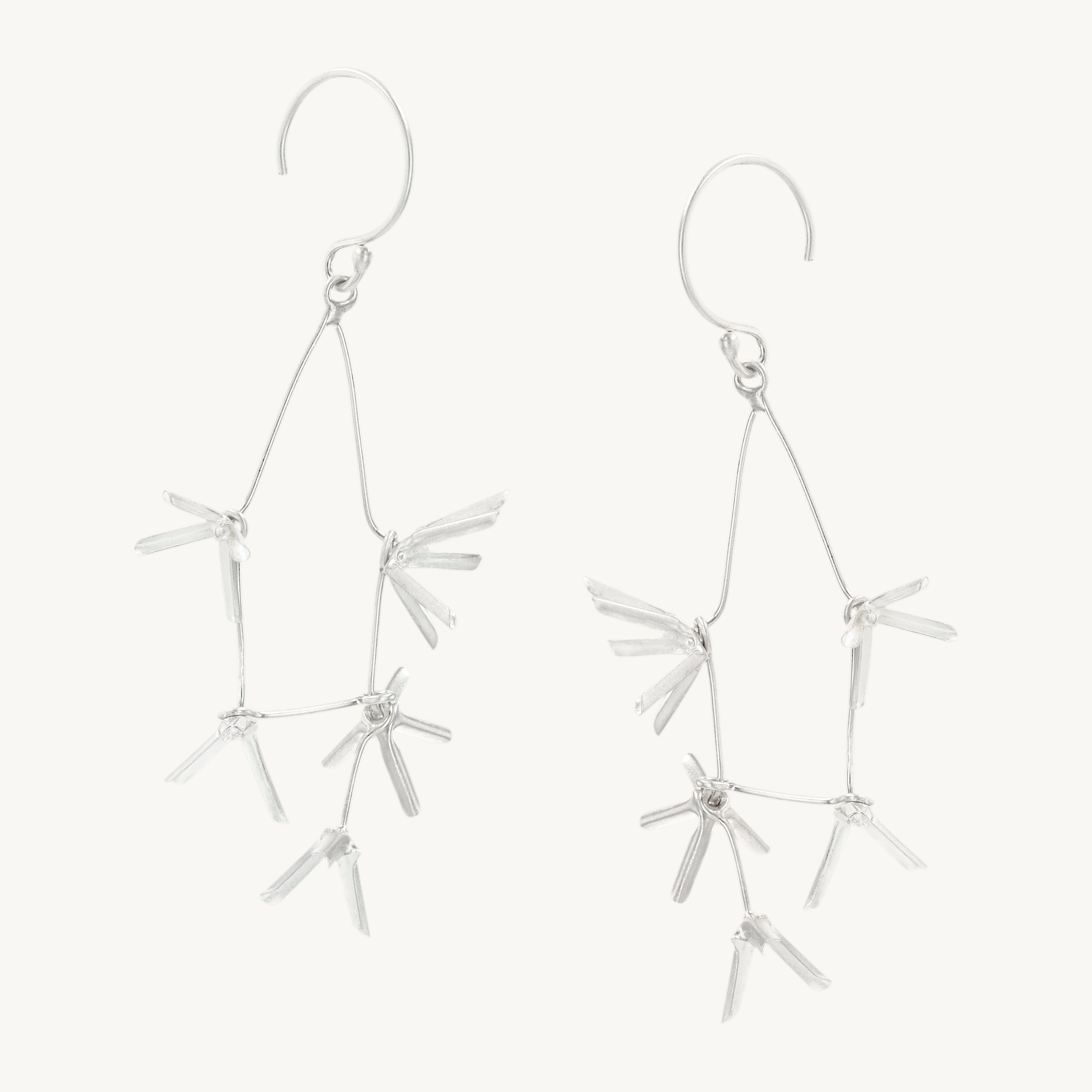 Silver Flower Constellation Drop Earrings (pair) - Image 4